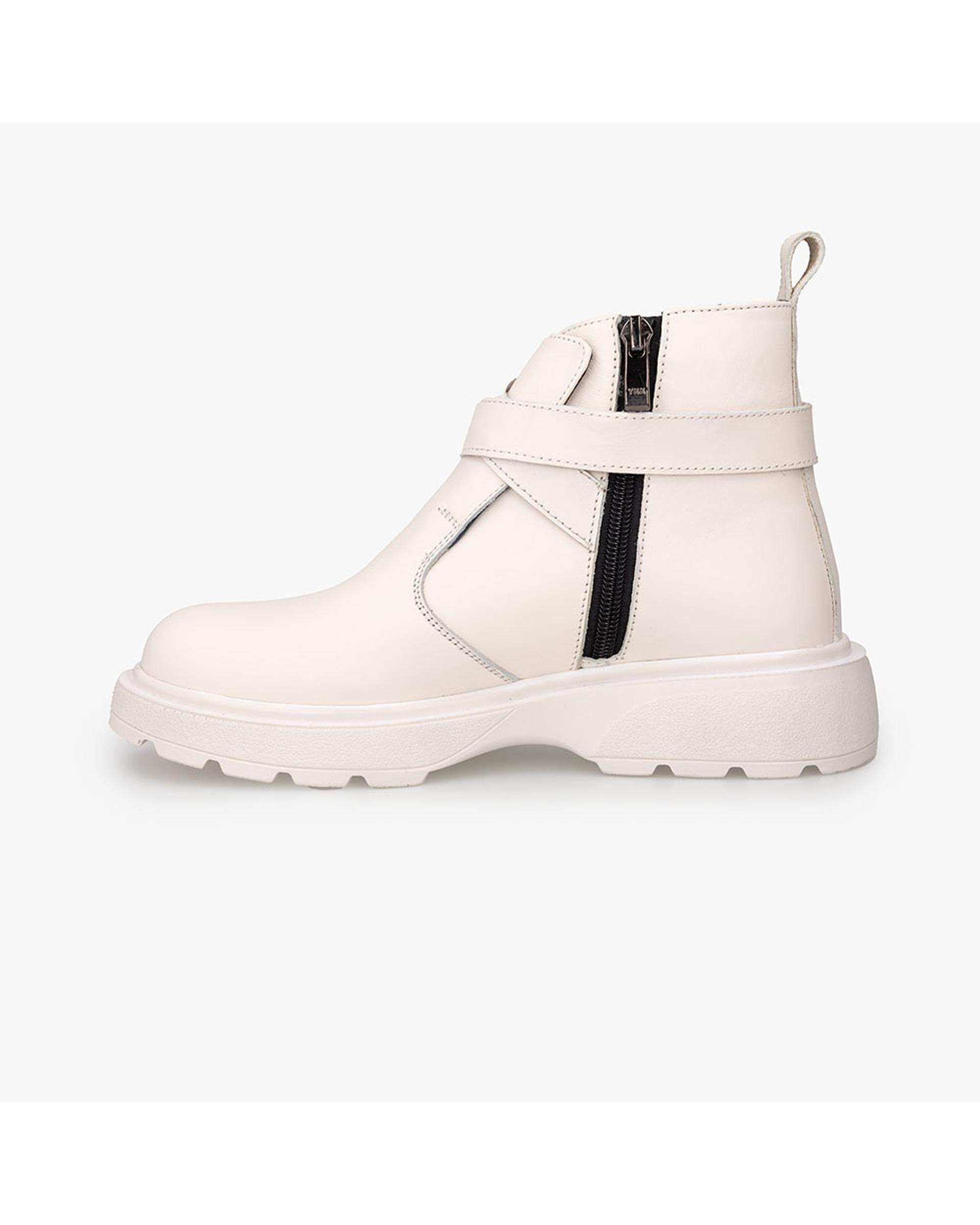 بوت چرم زنانه سفید برتونیکس Berttonix کد M-۴۱۰