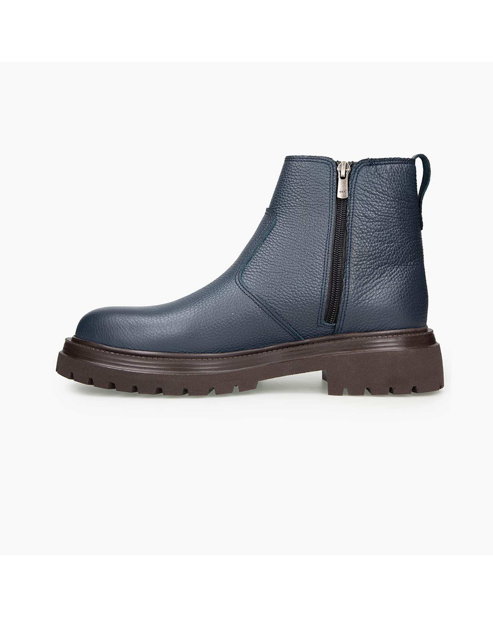 بوت چرم مردانه سرمه ای برتونیکس Berttonix کد M-۴۱۳ B