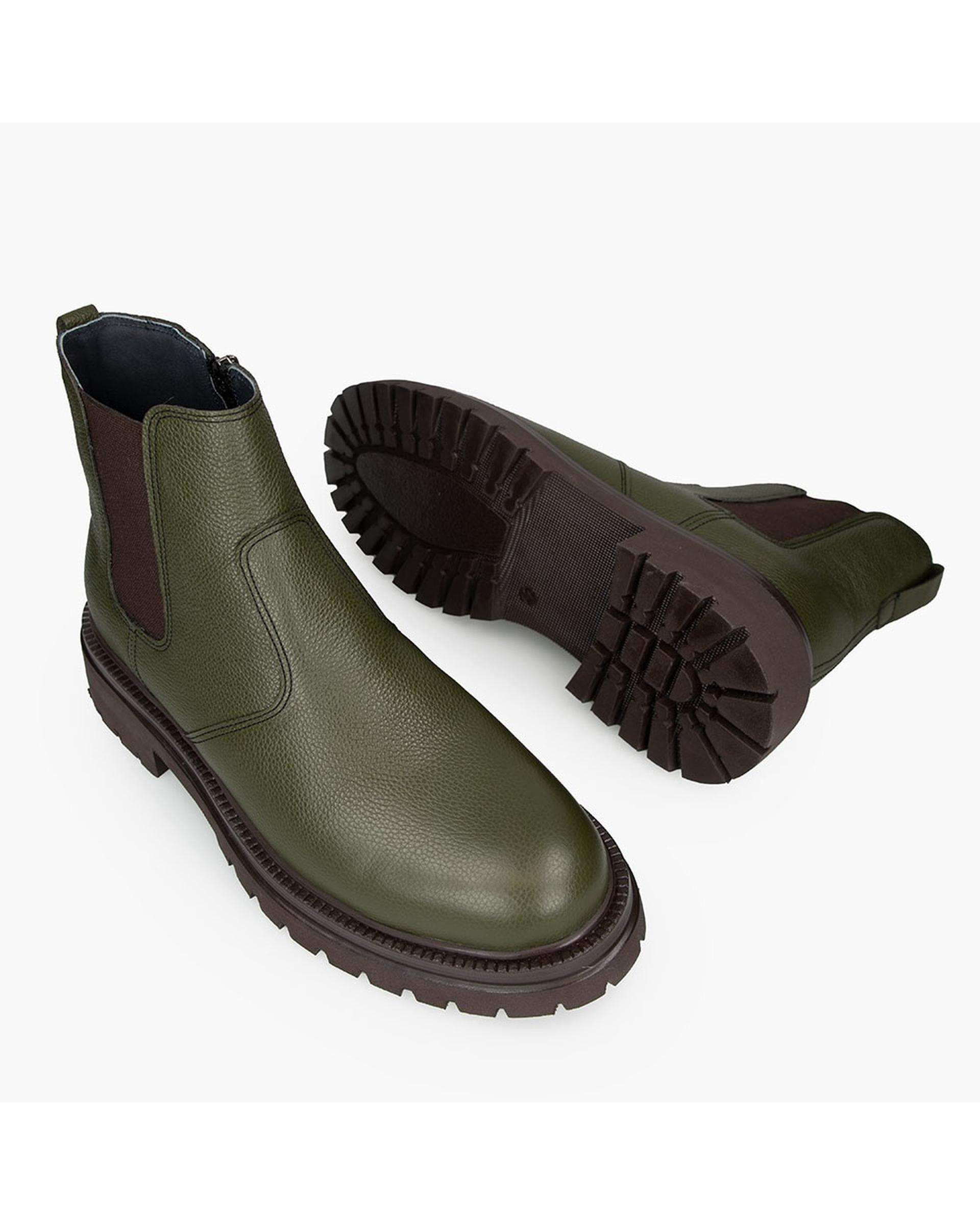 بوت چرم مردانه سبز برتونیکس Berttonix کد M-۴۱۳ B