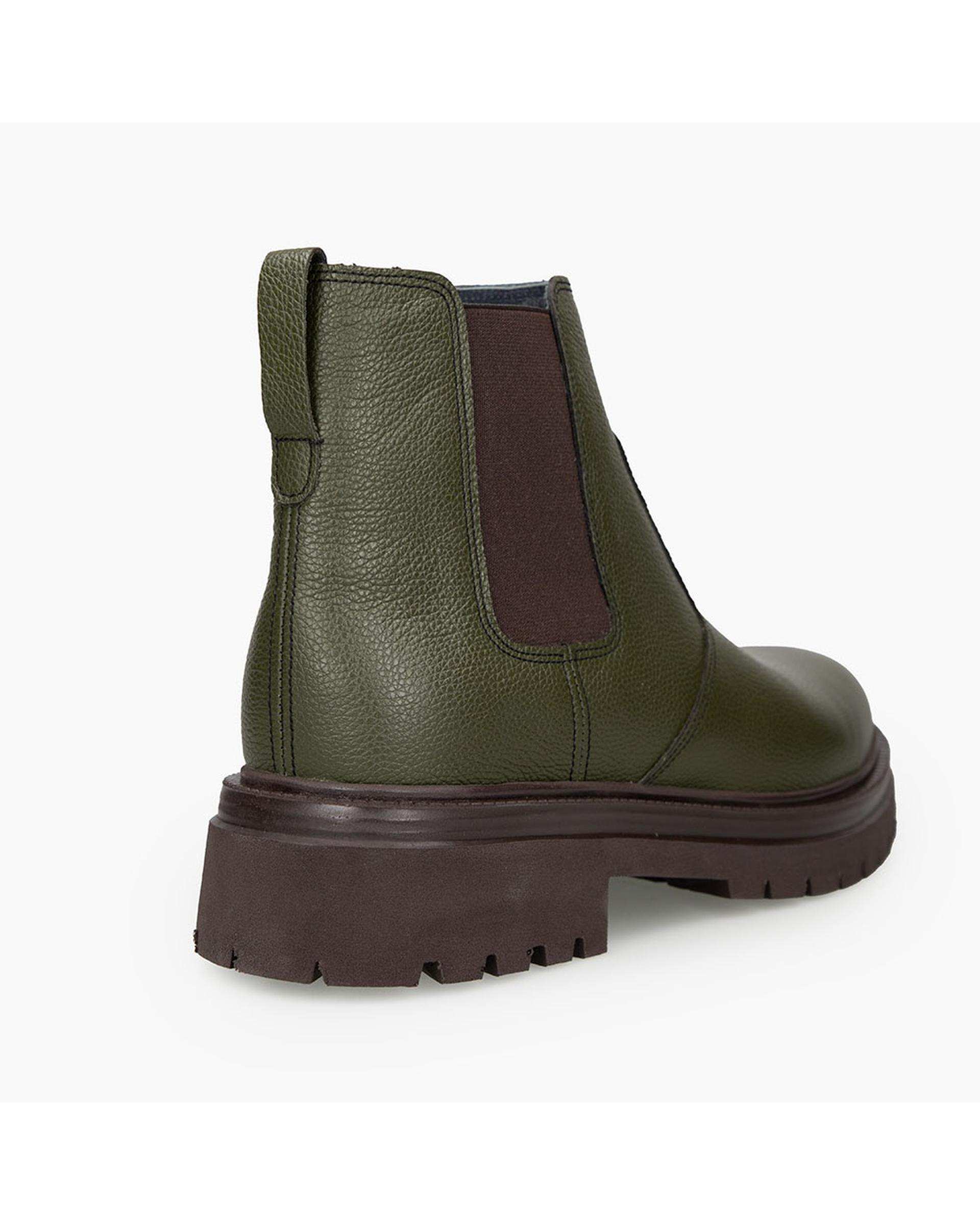 بوت چرم مردانه سبز برتونیکس Berttonix کد M-۴۱۳ B