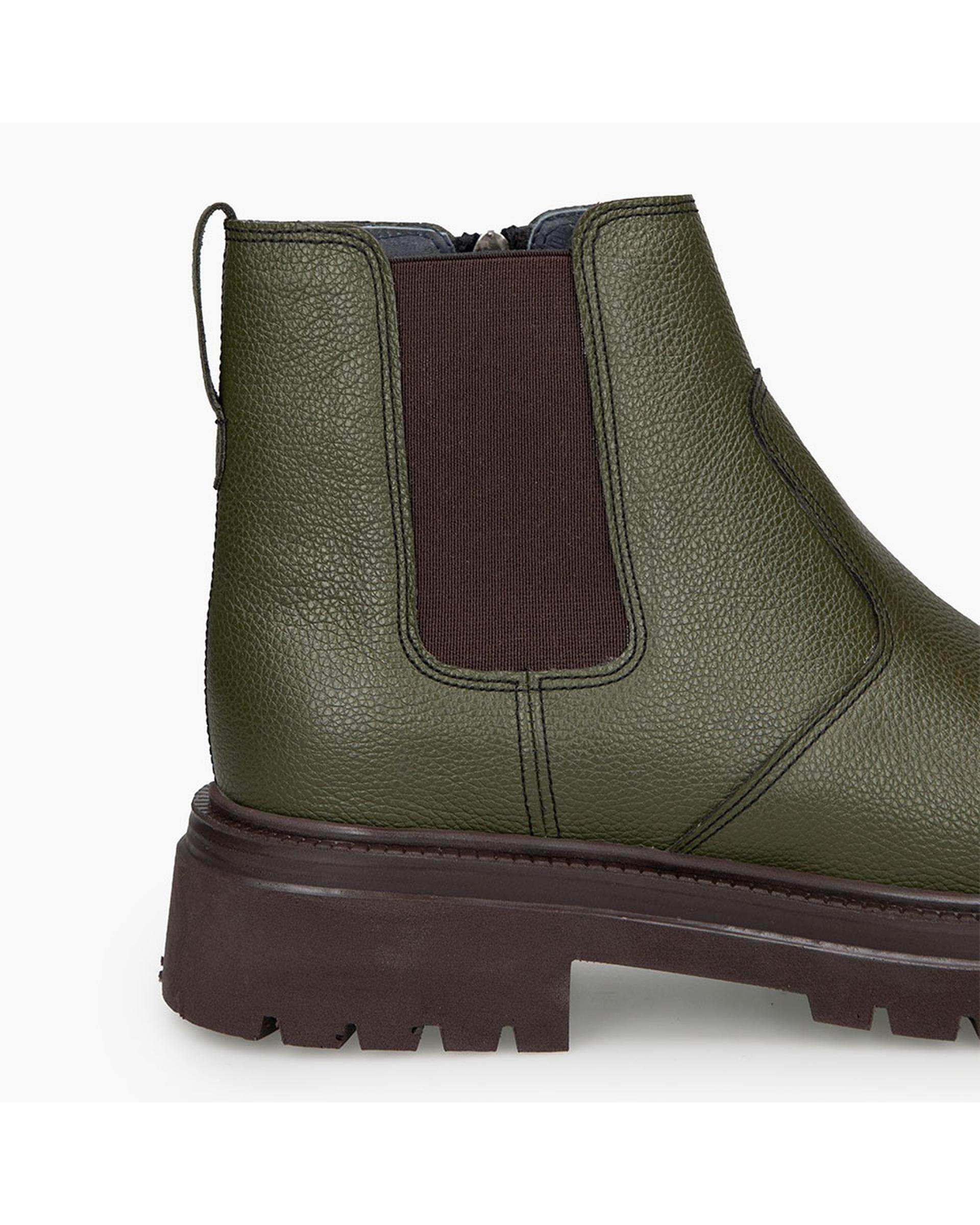 بوت چرم مردانه سبز برتونیکس Berttonix کد M-۴۱۳ B