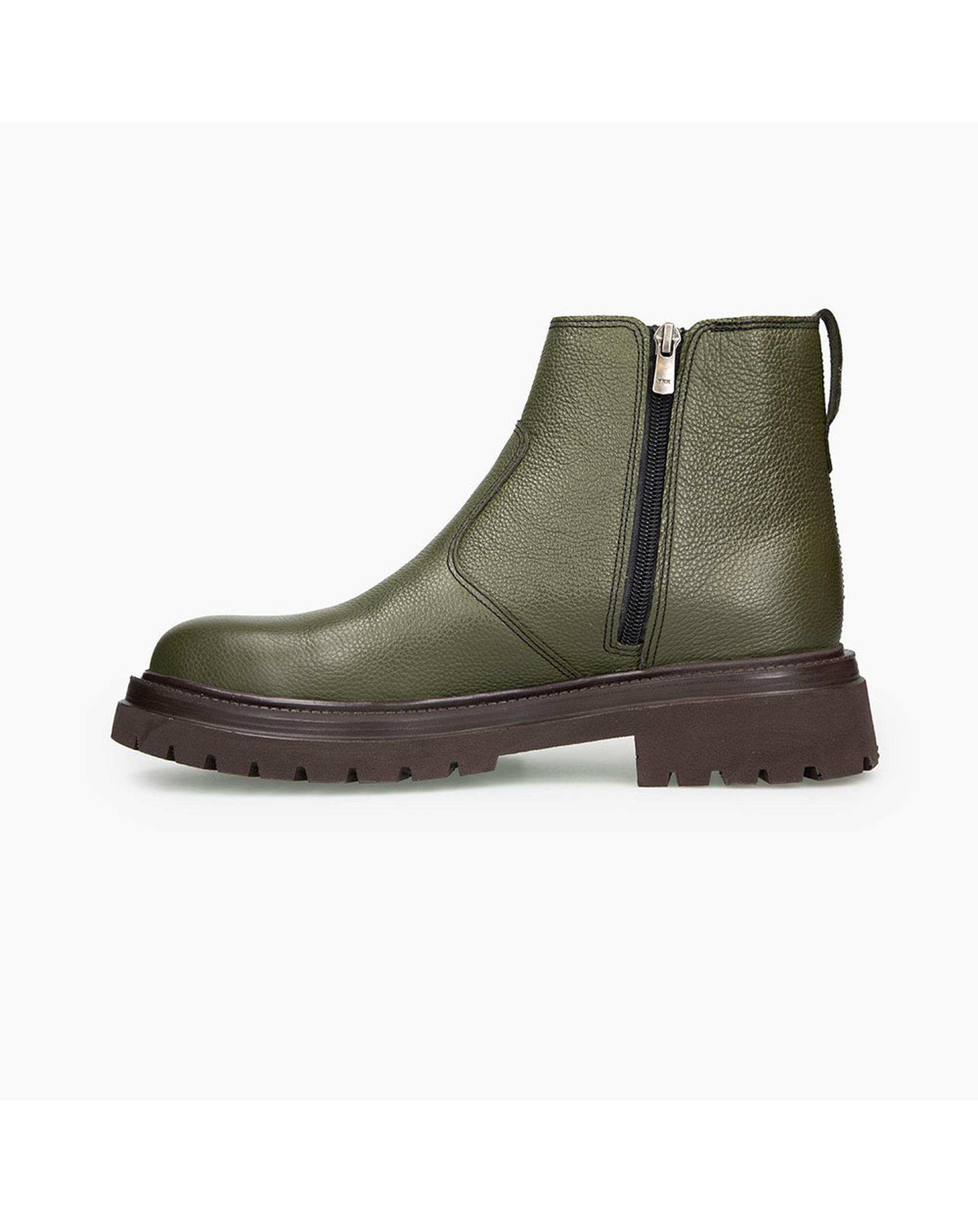 بوت چرم مردانه سبز برتونیکس Berttonix کد M-۴۱۳ B