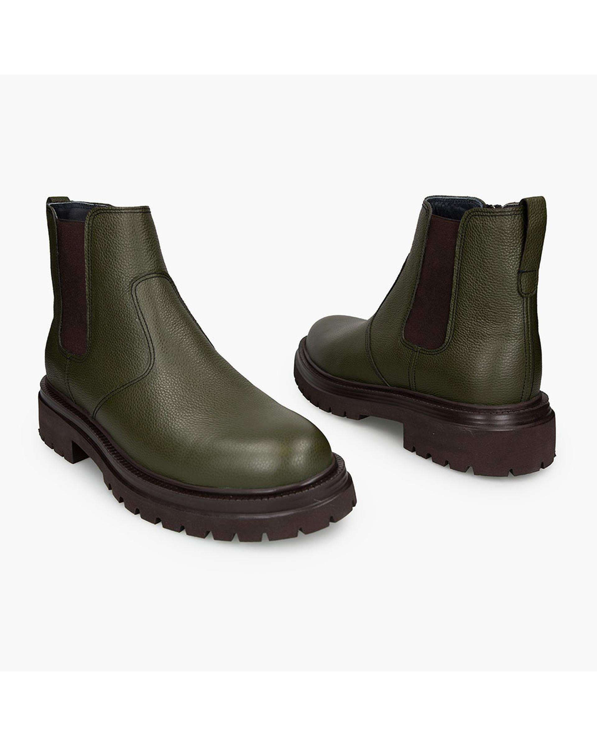 بوت چرم مردانه سبز برتونیکس Berttonix کد M-۴۱۳ B