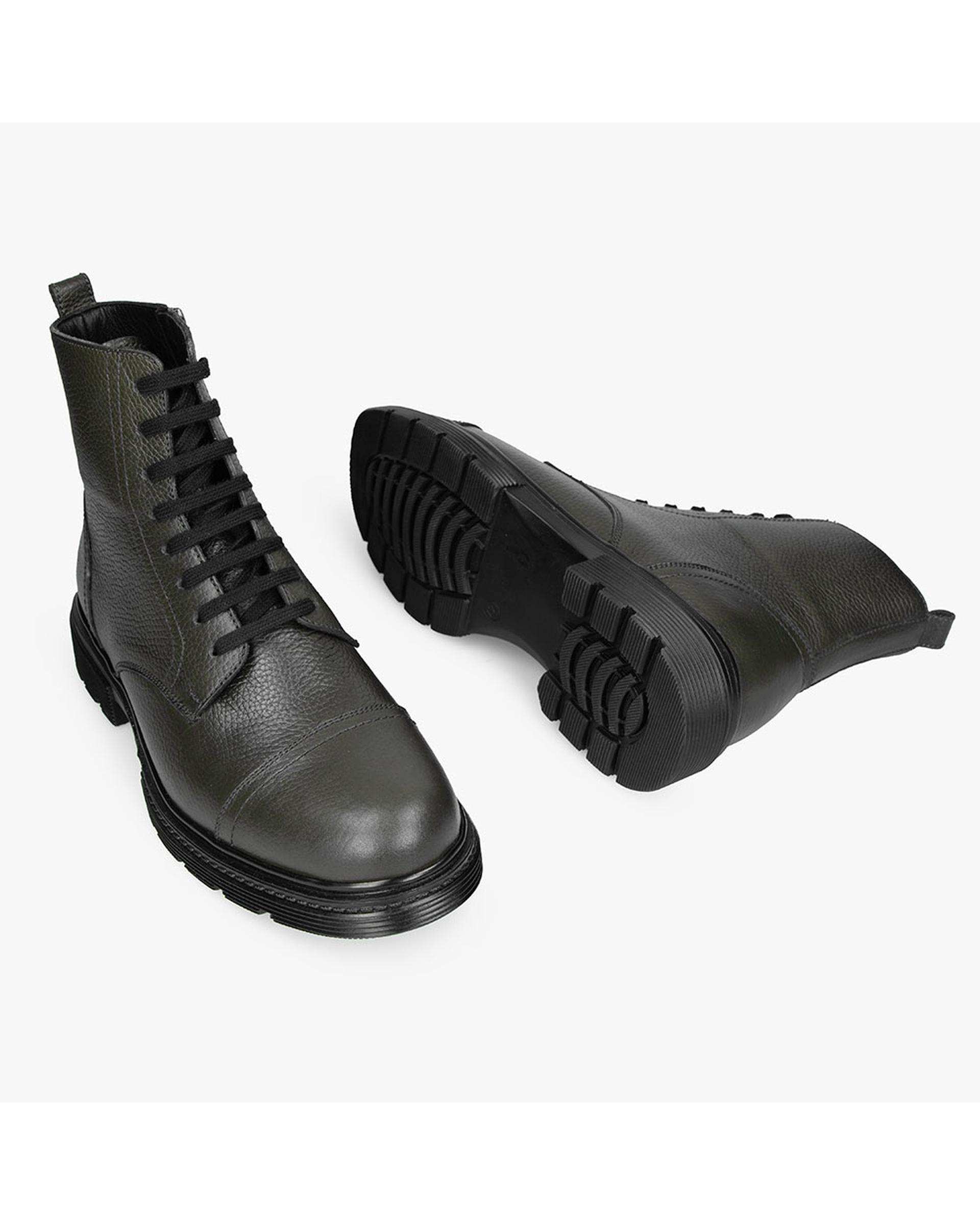 بوت چرم مردانه سبز برتونیکس Berttonix کد ES-۴۰۶۰