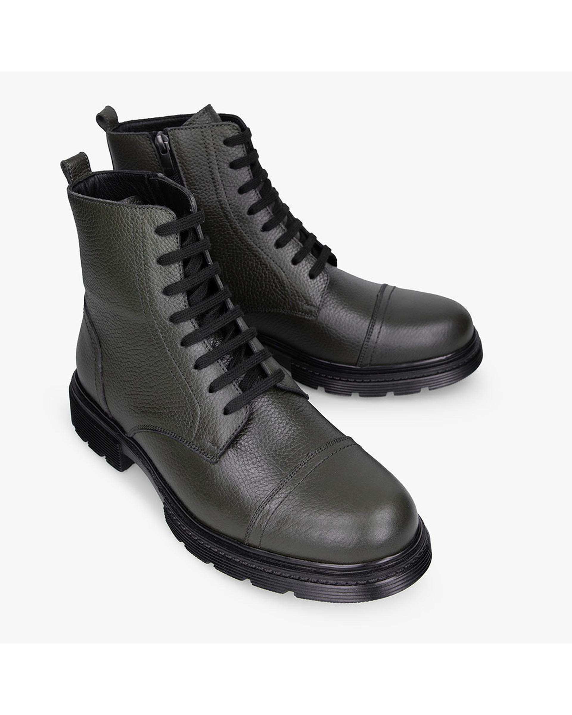 بوت چرم مردانه سبز برتونیکس Berttonix کد ES-۴۰۶۰