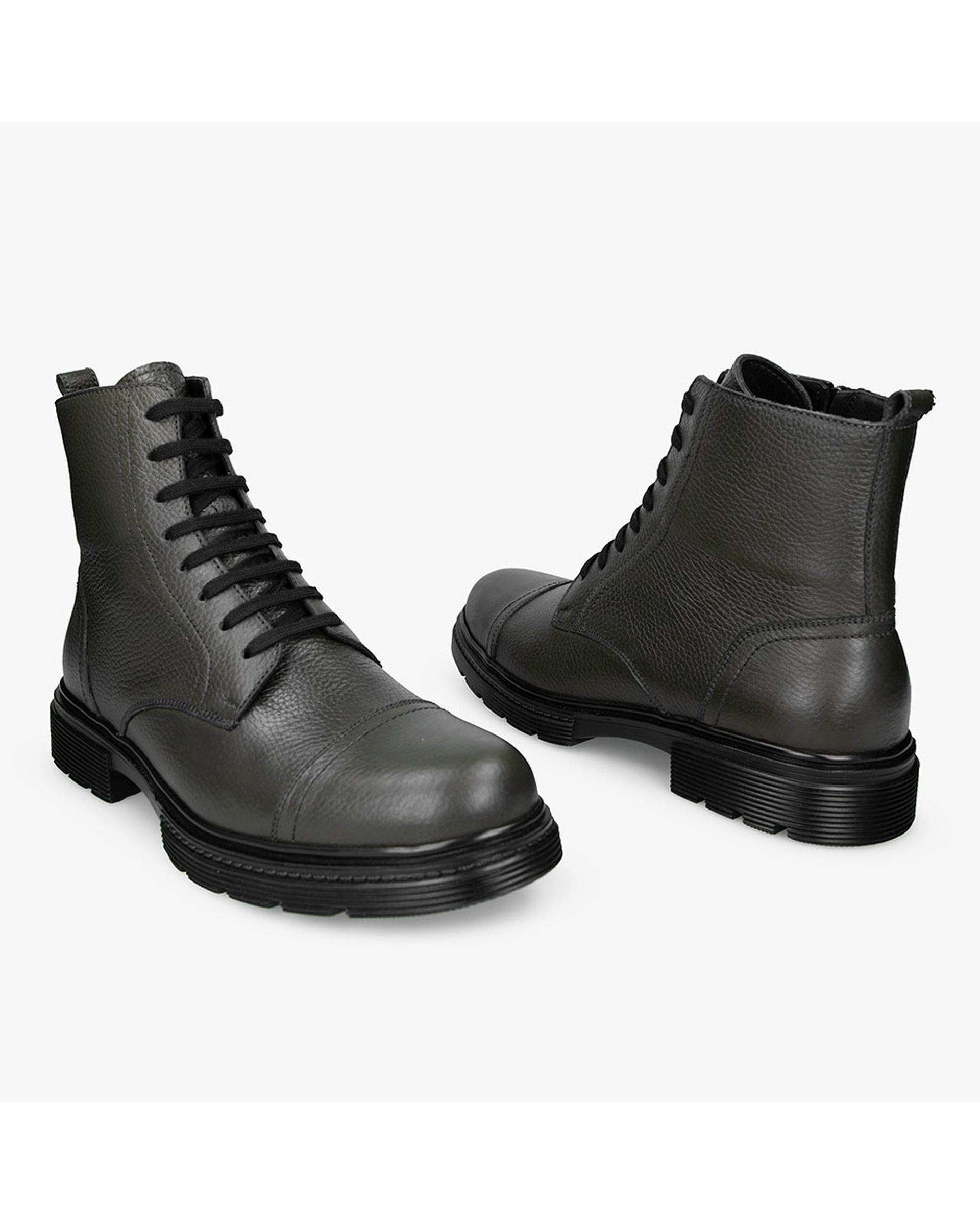 بوت چرم مردانه سبز برتونیکس Berttonix کد ES-۴۰۶۰