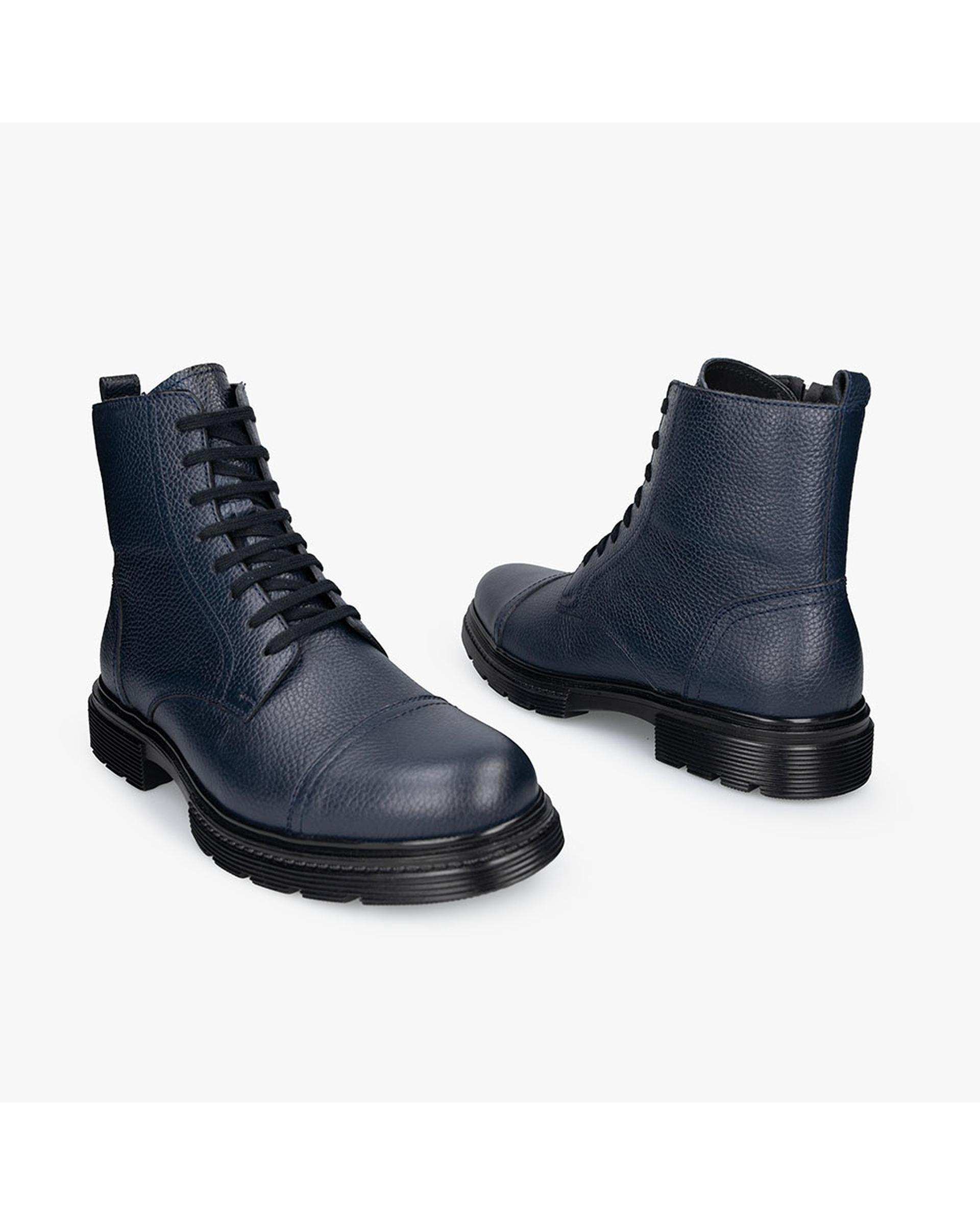 بوت چرم مردانه سرمه ای برتونیکس Berttonix کد ES-۴۰۶۰