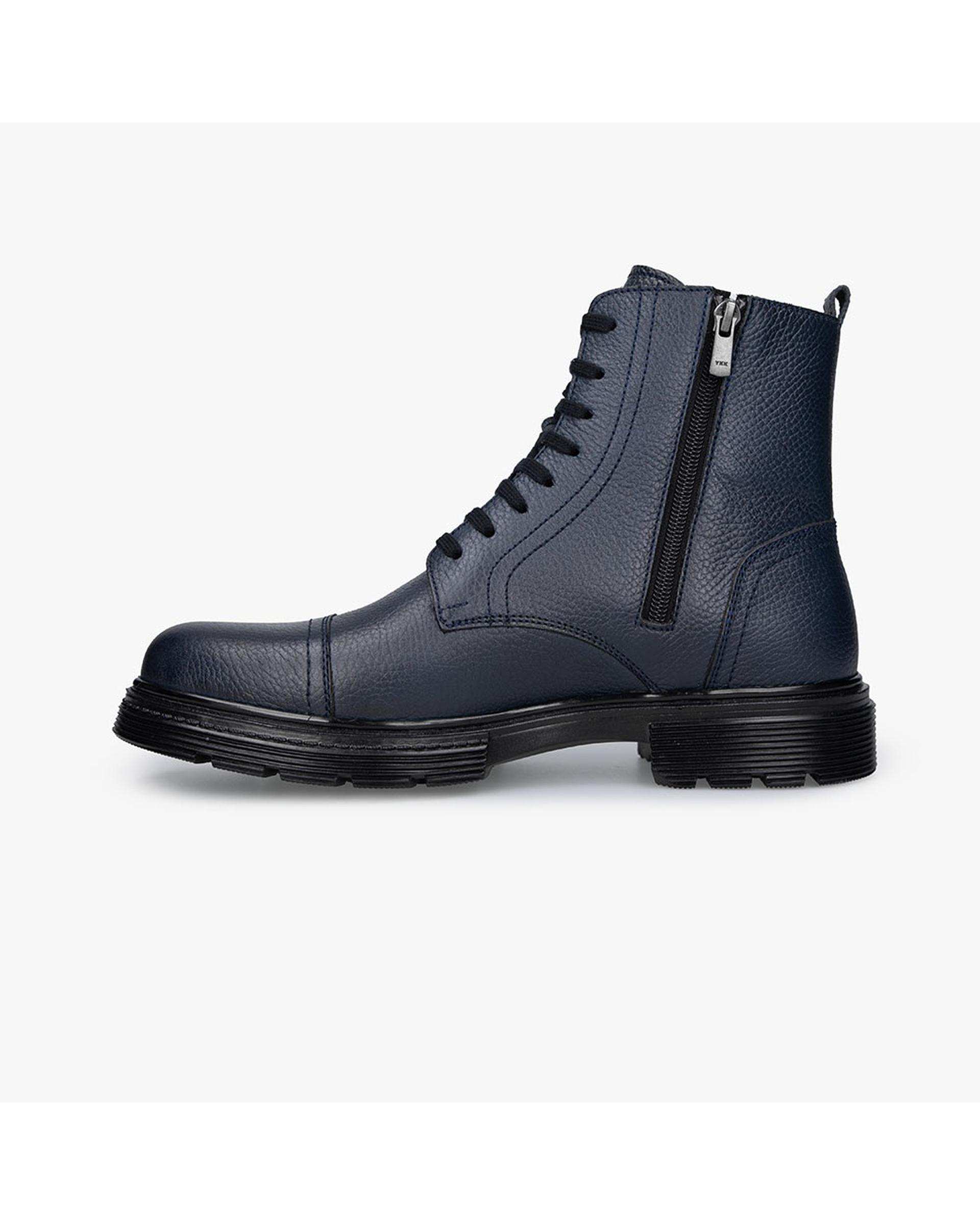 بوت چرم مردانه سرمه ای برتونیکس Berttonix کد ES-۴۰۶۰