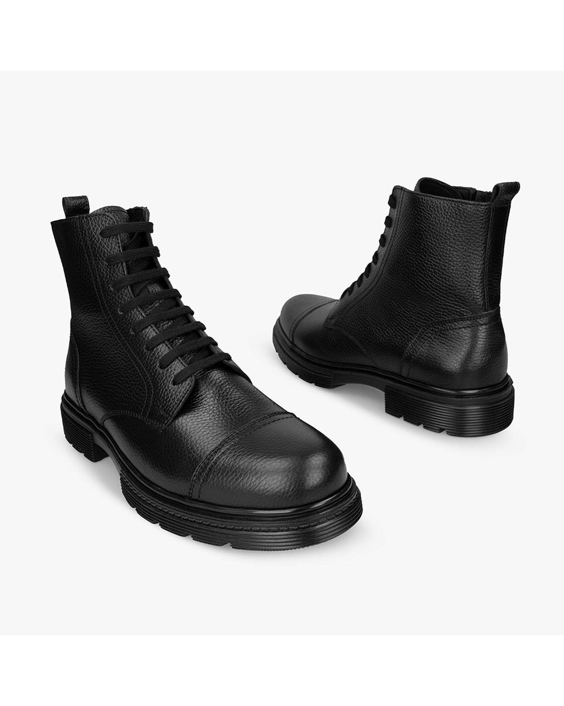 بوت چرم مردانه مشکی برتونیکس Berttonix کد ES-۴۰۶۰