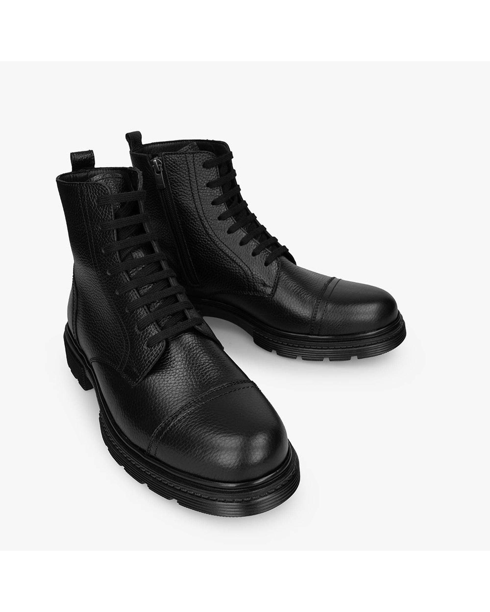 بوت چرم مردانه مشکی برتونیکس Berttonix کد ES-۴۰۶۰