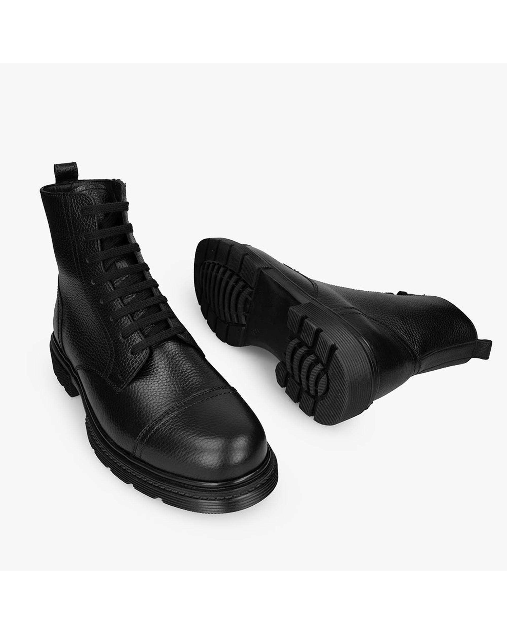 بوت چرم مردانه مشکی برتونیکس Berttonix کد ES-۴۰۶۰