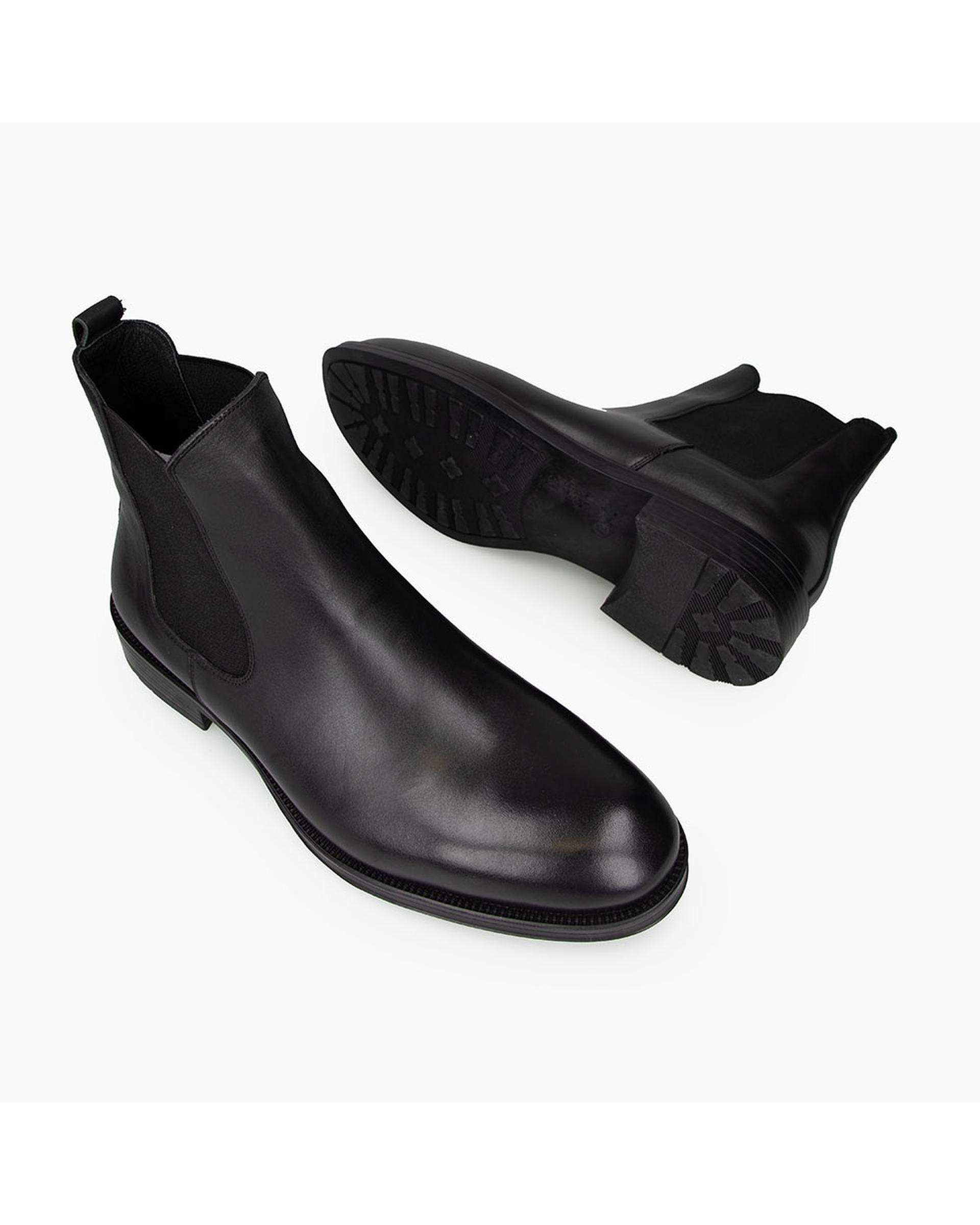 بوت چرم مردانه مشکی برتونیکس Berttonix کد ES-۴۰۵۵