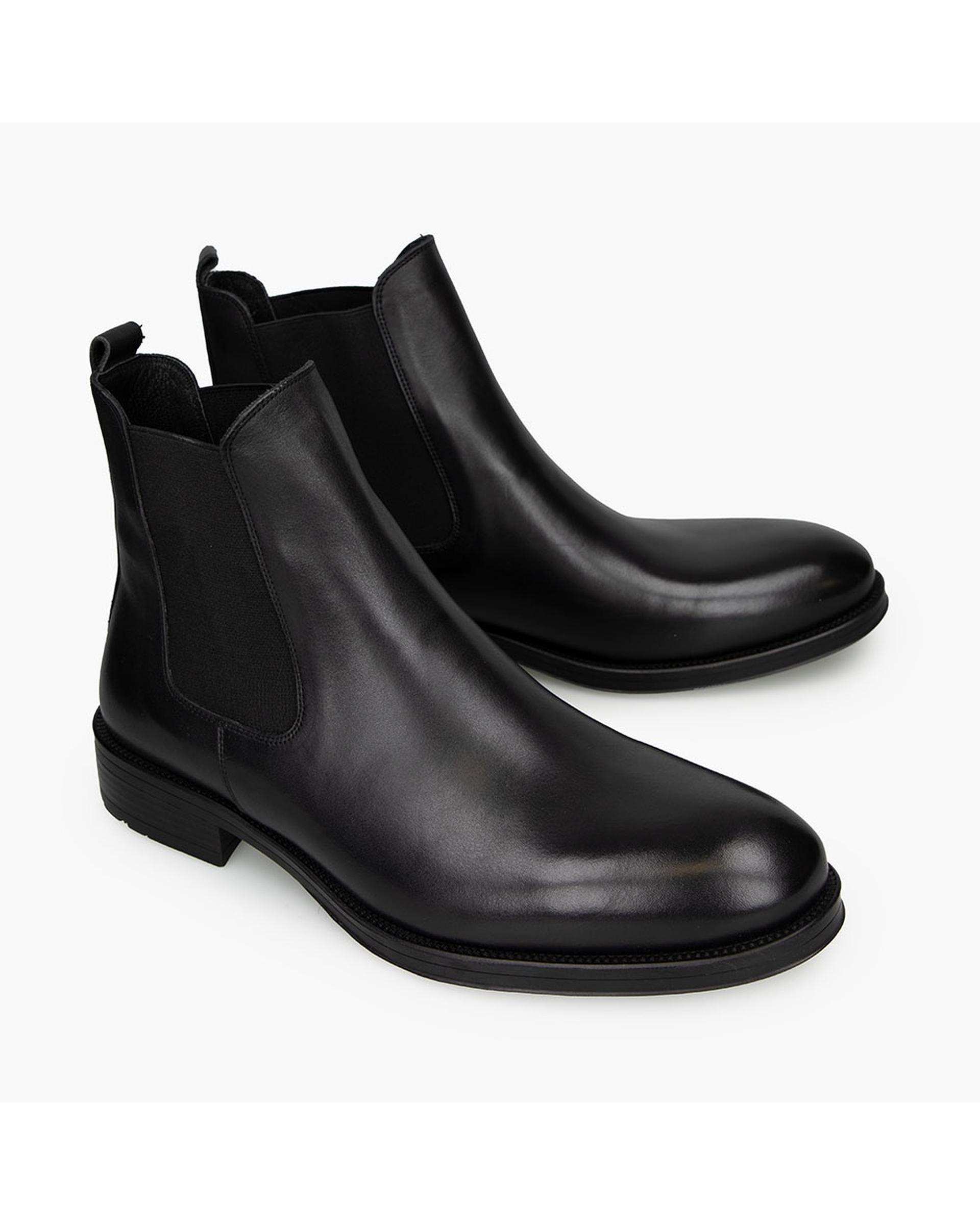 بوت چرم مردانه مشکی برتونیکس Berttonix کد ES-۴۰۵۵