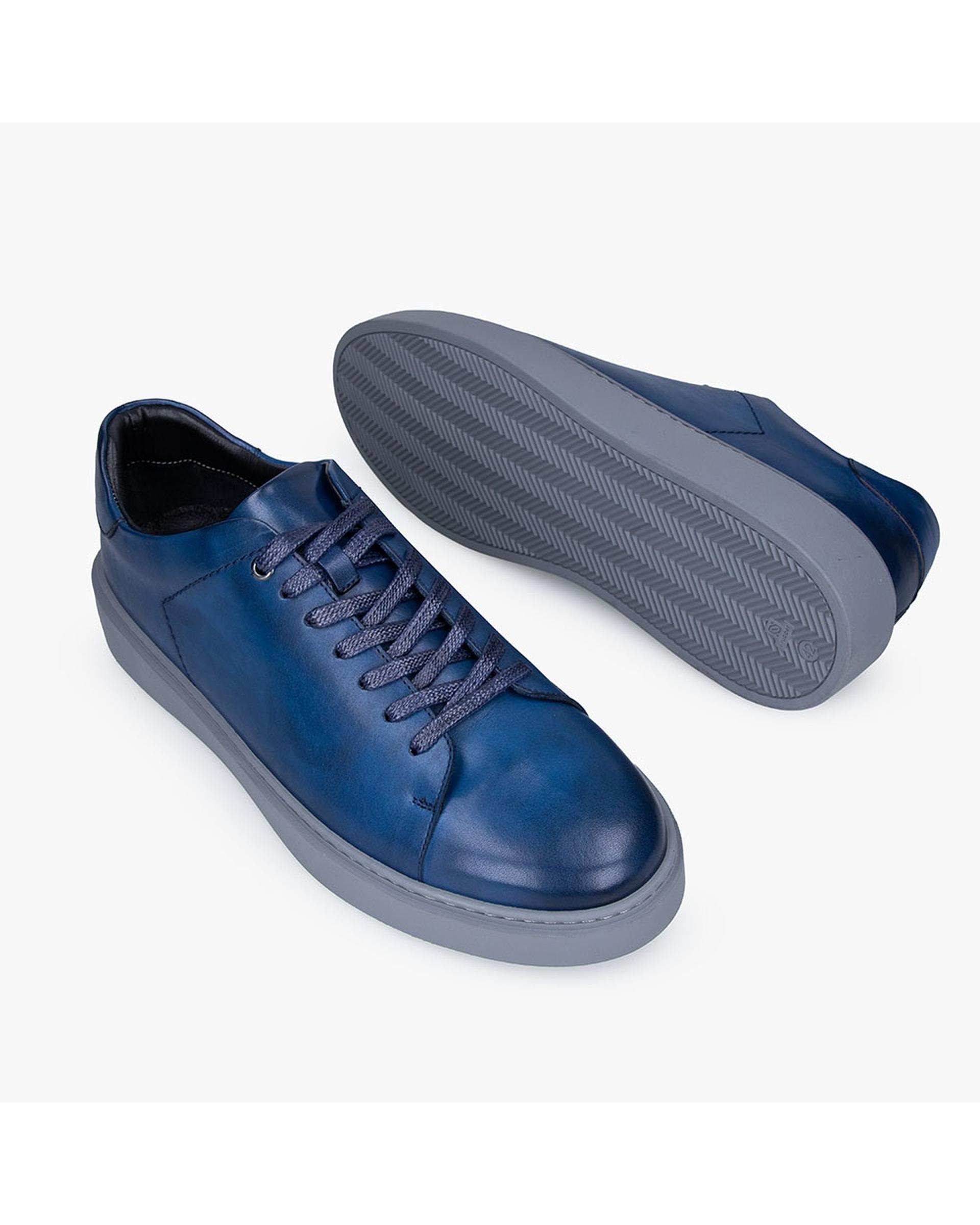 کفش چرم مردانه کژوال سرمه ای برتونیکس Berttonix کد MT-۴۰۸۲
