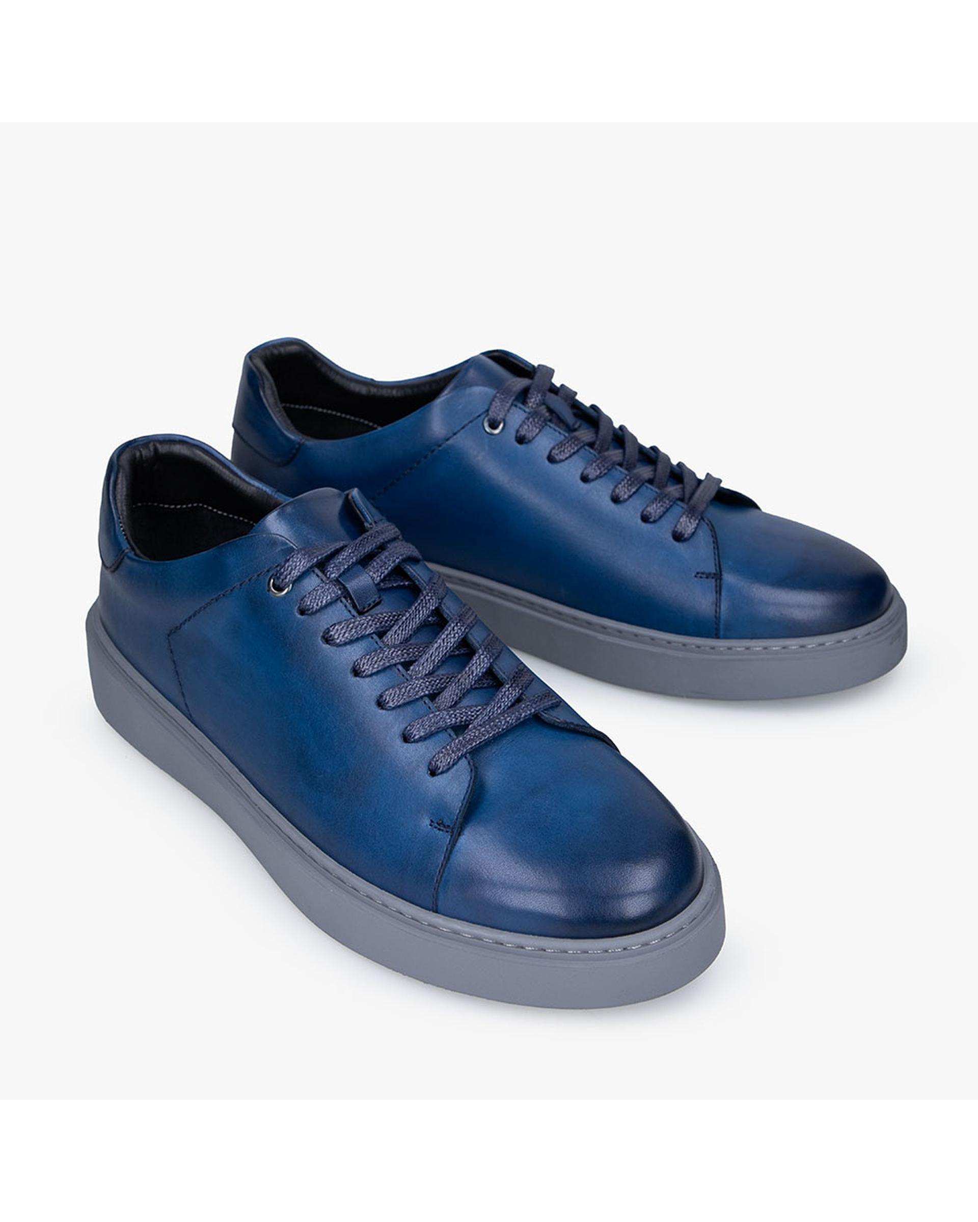 کفش چرم مردانه کژوال سرمه ای برتونیکس Berttonix کد MT-۴۰۸۲