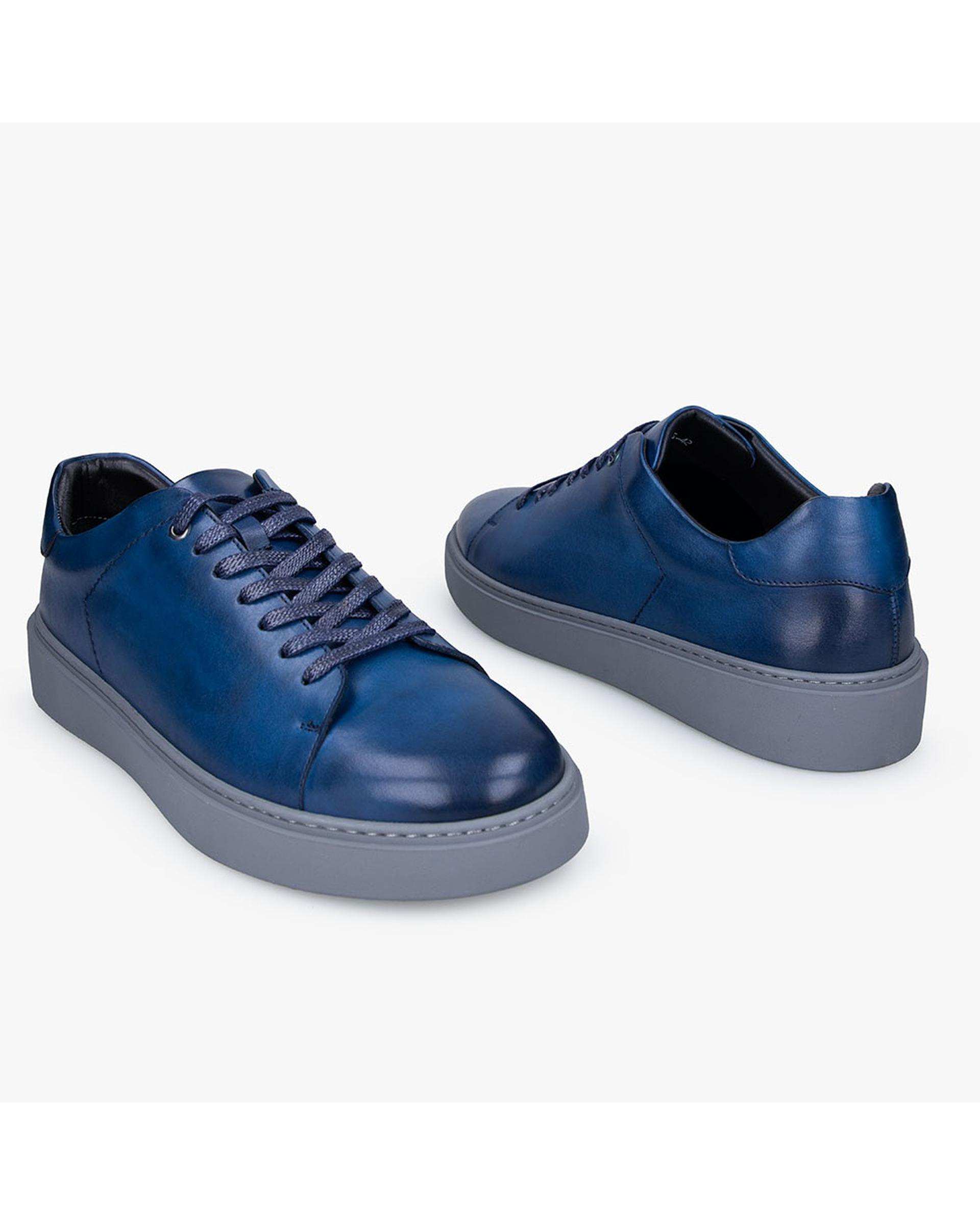 کفش چرم مردانه کژوال سرمه ای برتونیکس Berttonix کد MT-۴۰۸۲