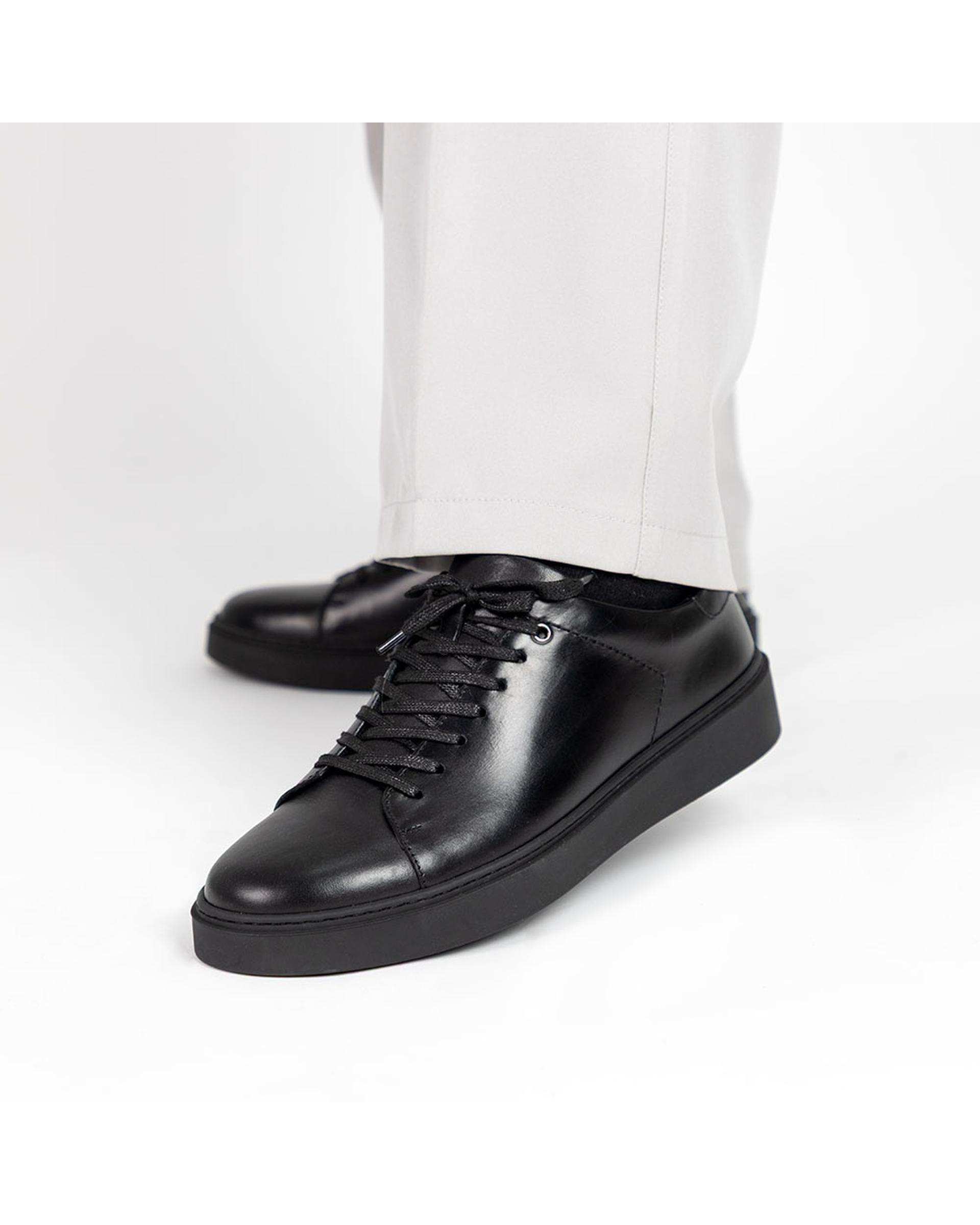 کفش چرم مردانه کژوال مشکی برتونیکس Berttonix کد MT-۴۰۸۲