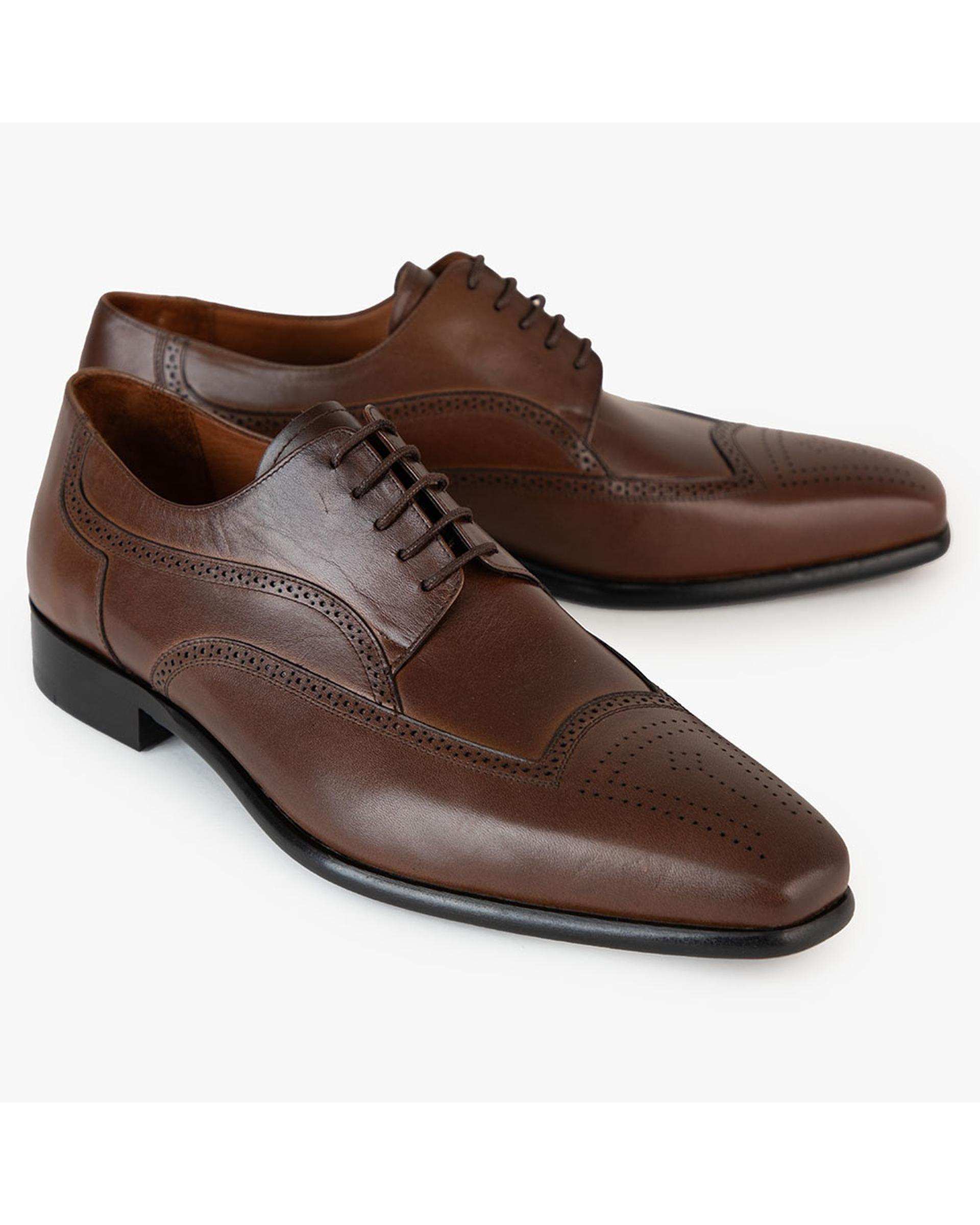 کفش چرم مردانه رسمی طبی قهوه ای برتونیکس Berttonix کد ES-4052