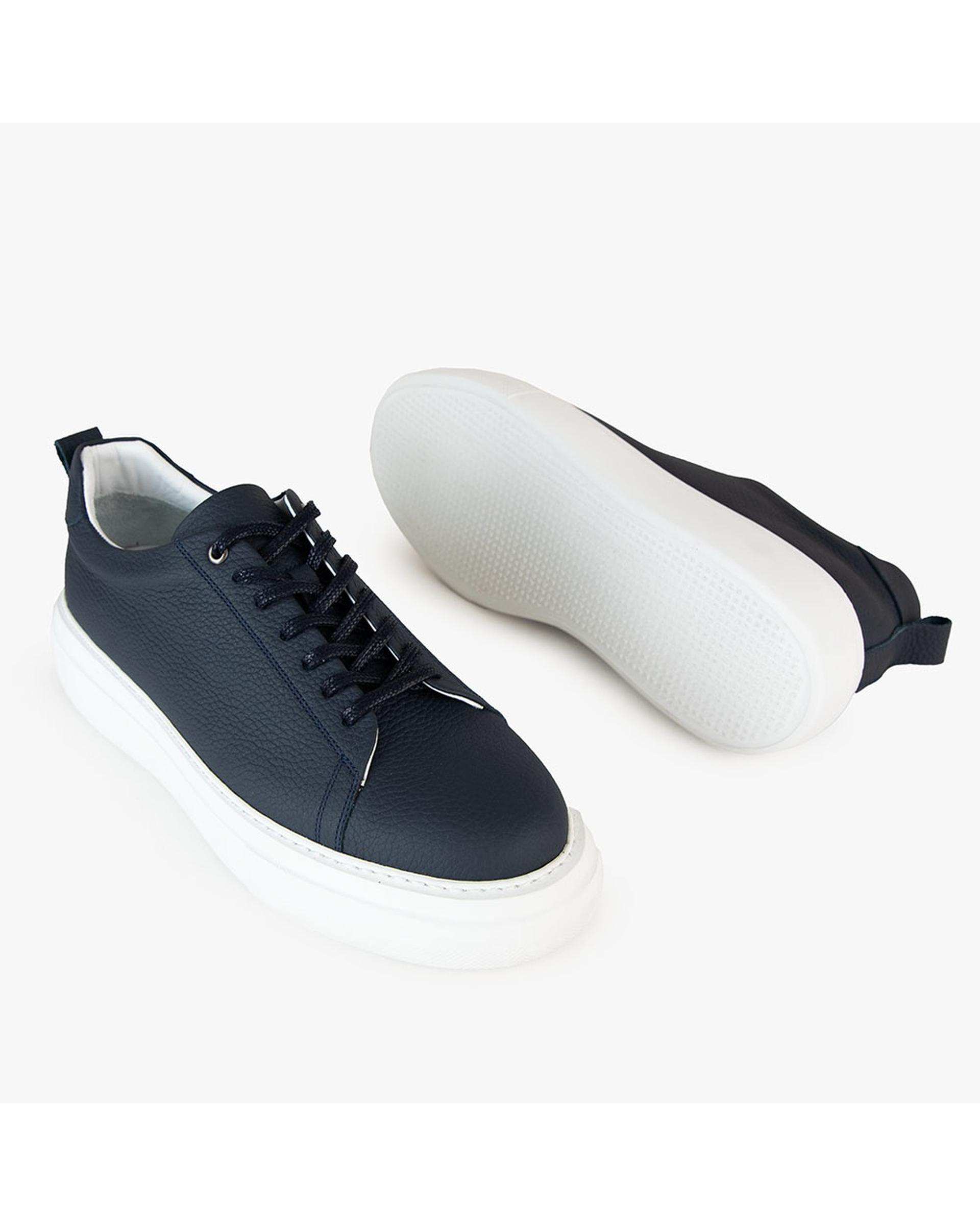 کفش چرم مردانه کژوال سرمه ای برتونیکس Berttonix کد MT-0315