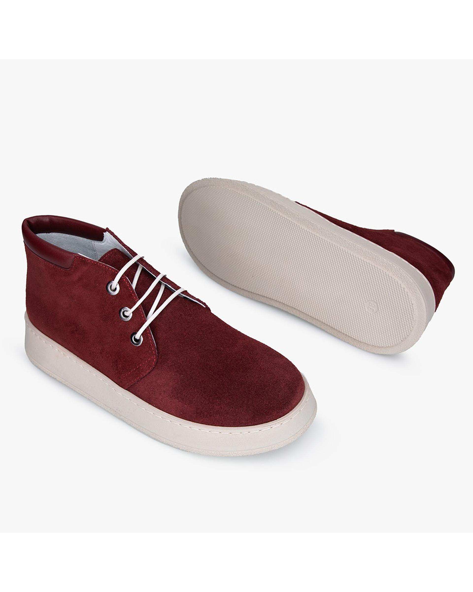 نیم بوت چرم زنانه زرشکی برتونیکس Berttonix کد A-۴۰۲۸