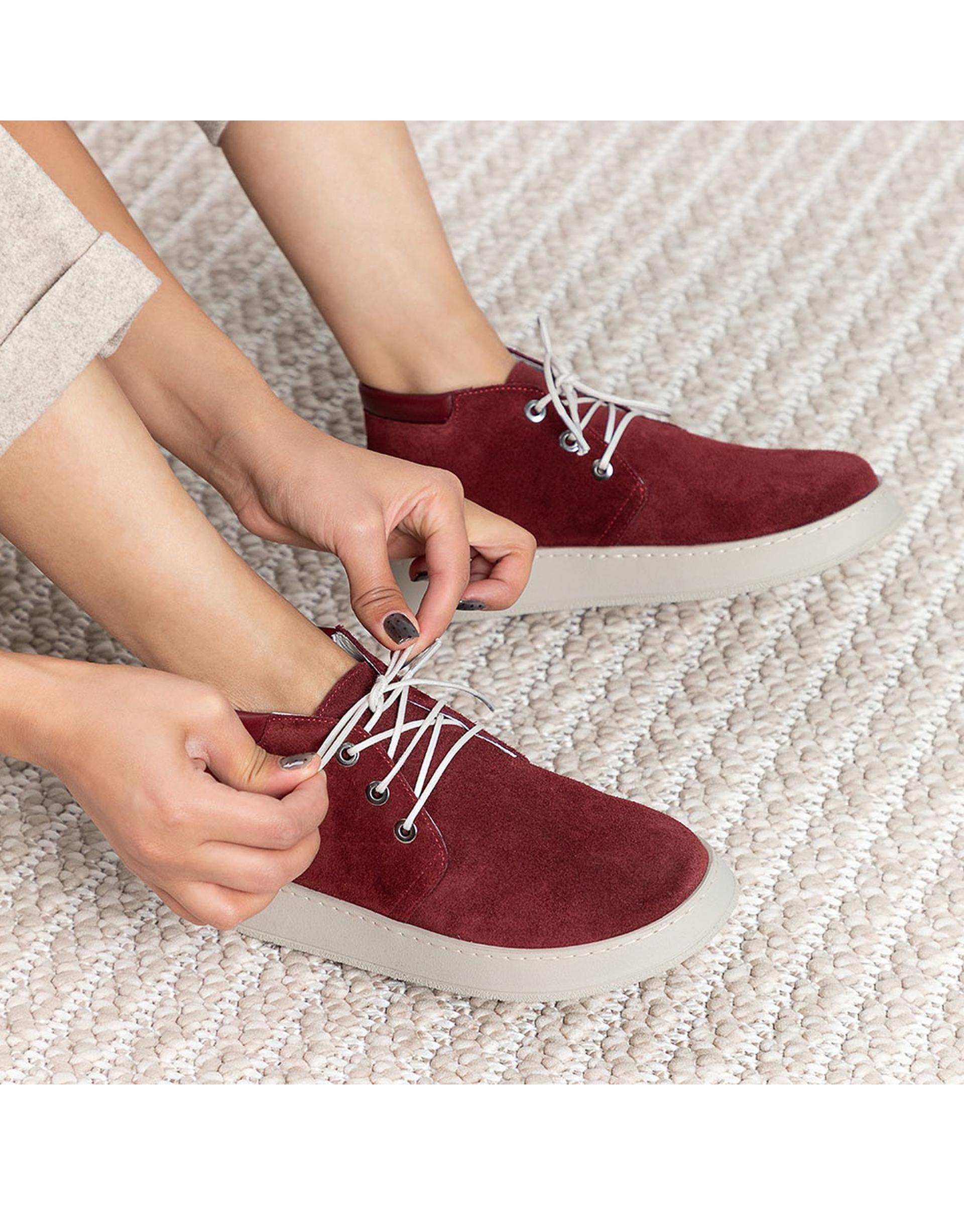 نیم بوت چرم زنانه زرشکی برتونیکس Berttonix کد A-۴۰۲۸