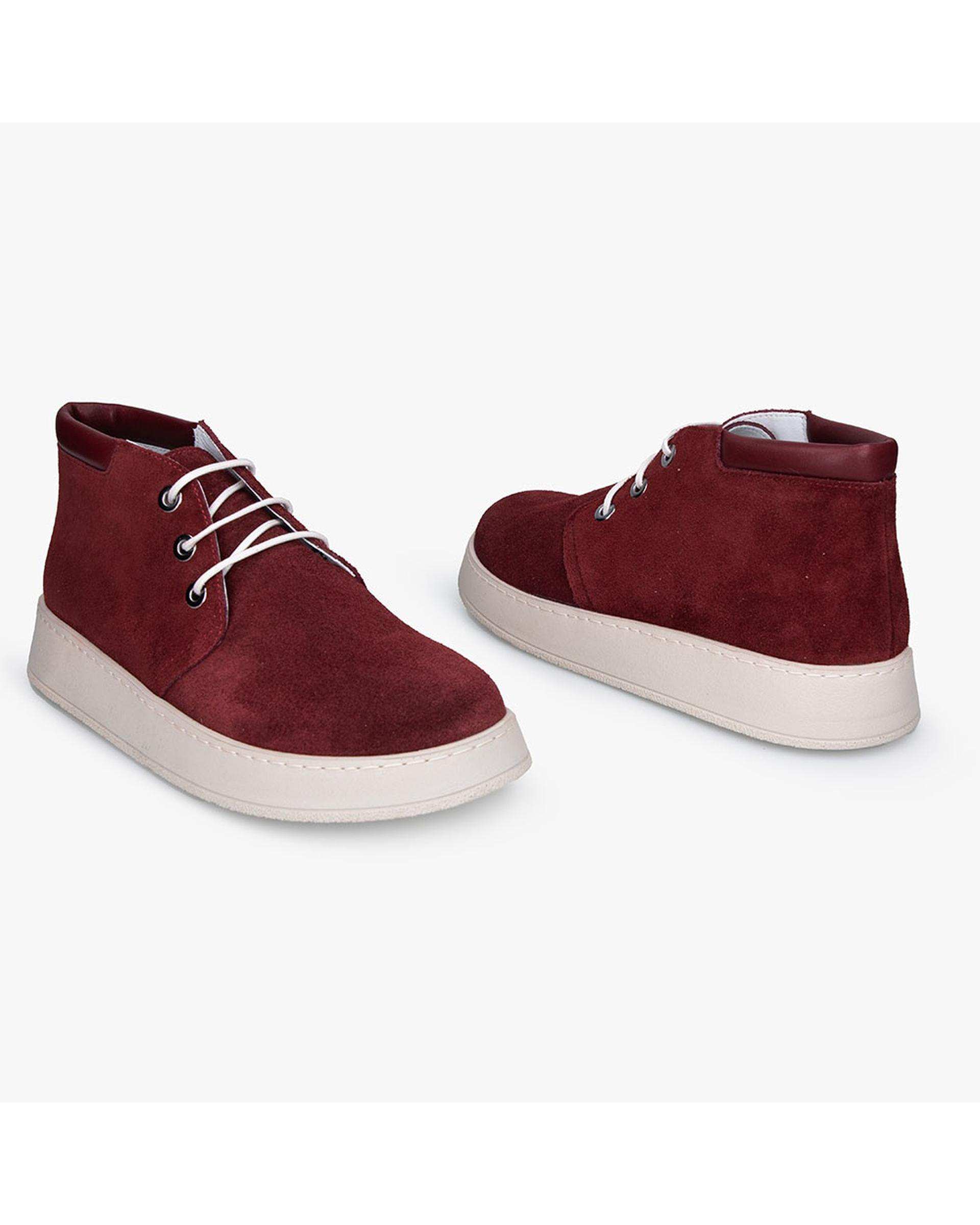 نیم بوت چرم زنانه زرشکی برتونیکس Berttonix کد A-۴۰۲۸