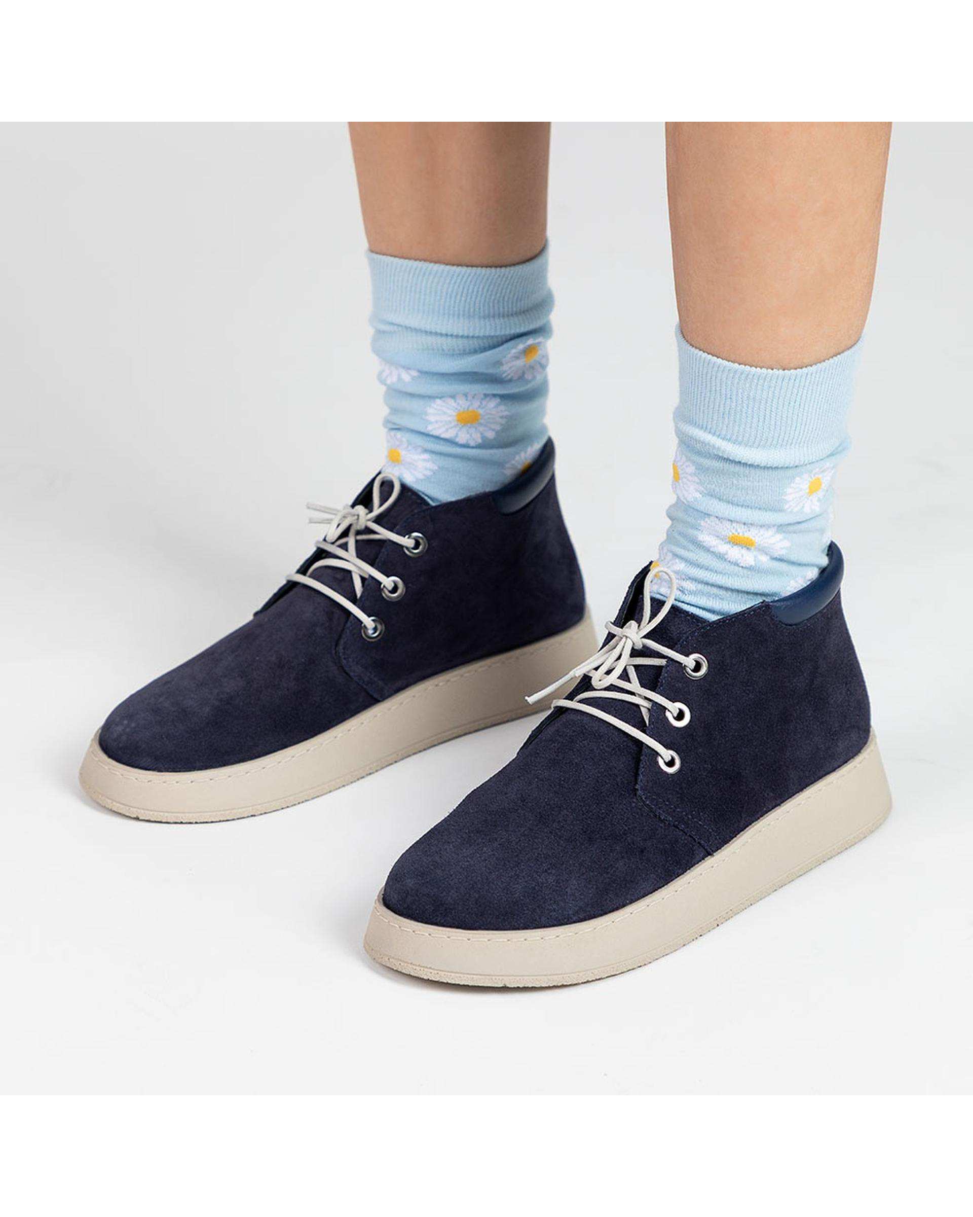 نیم بوت چرم زنانه سرمه ای برتونیکس Berttonix کد A-۴۰۲۸