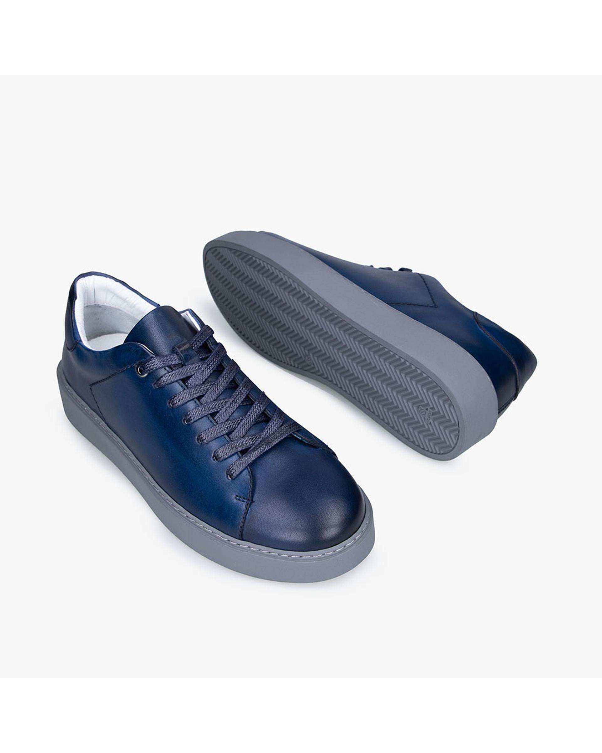 کفش چرم زنانه کژوال سرمه ای برتونیکس Berttonix کد MT-۴۰۸۱