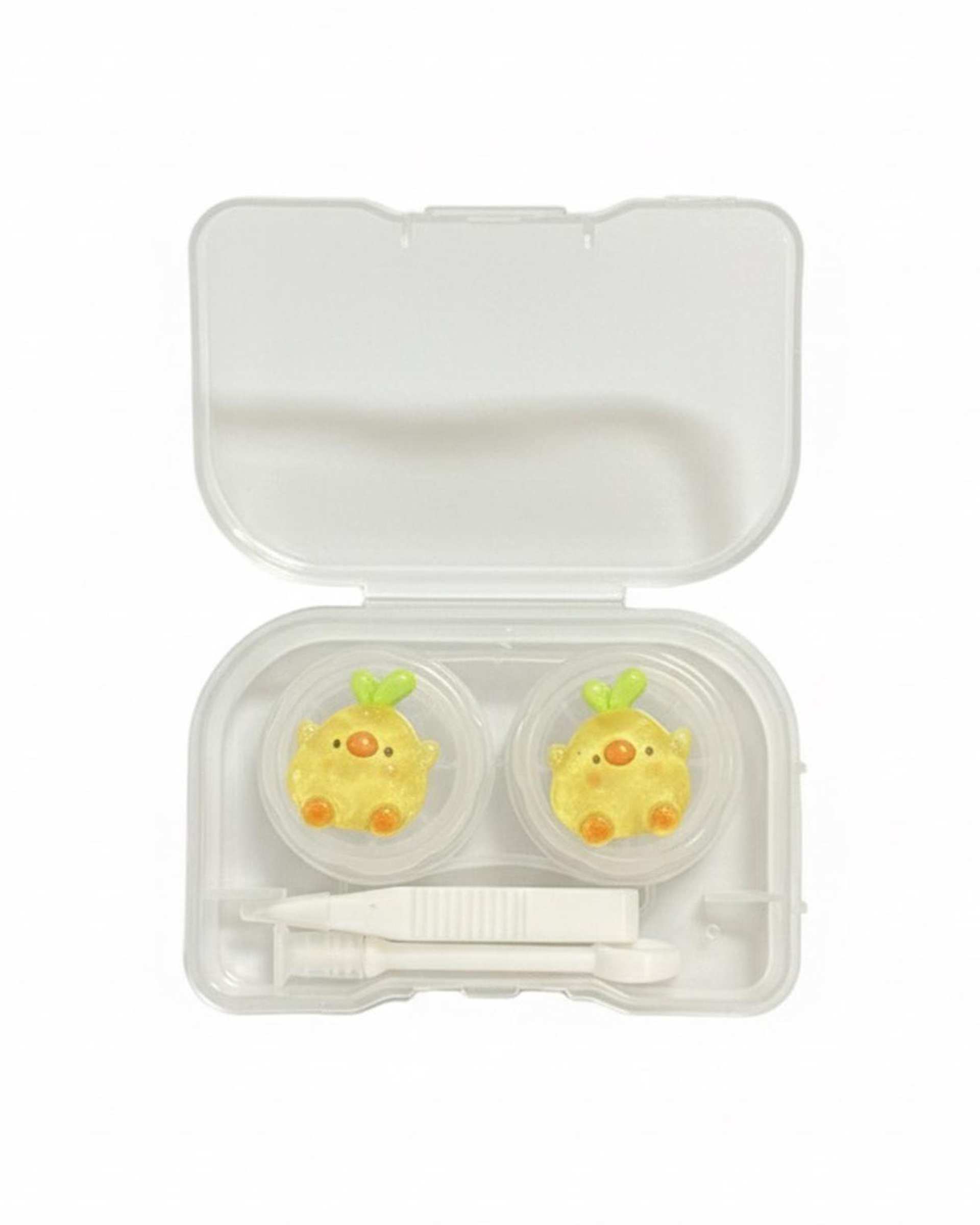 محفظه نگهداری لنز به همراه پنس و اپلیکاتور مدل فانتزی