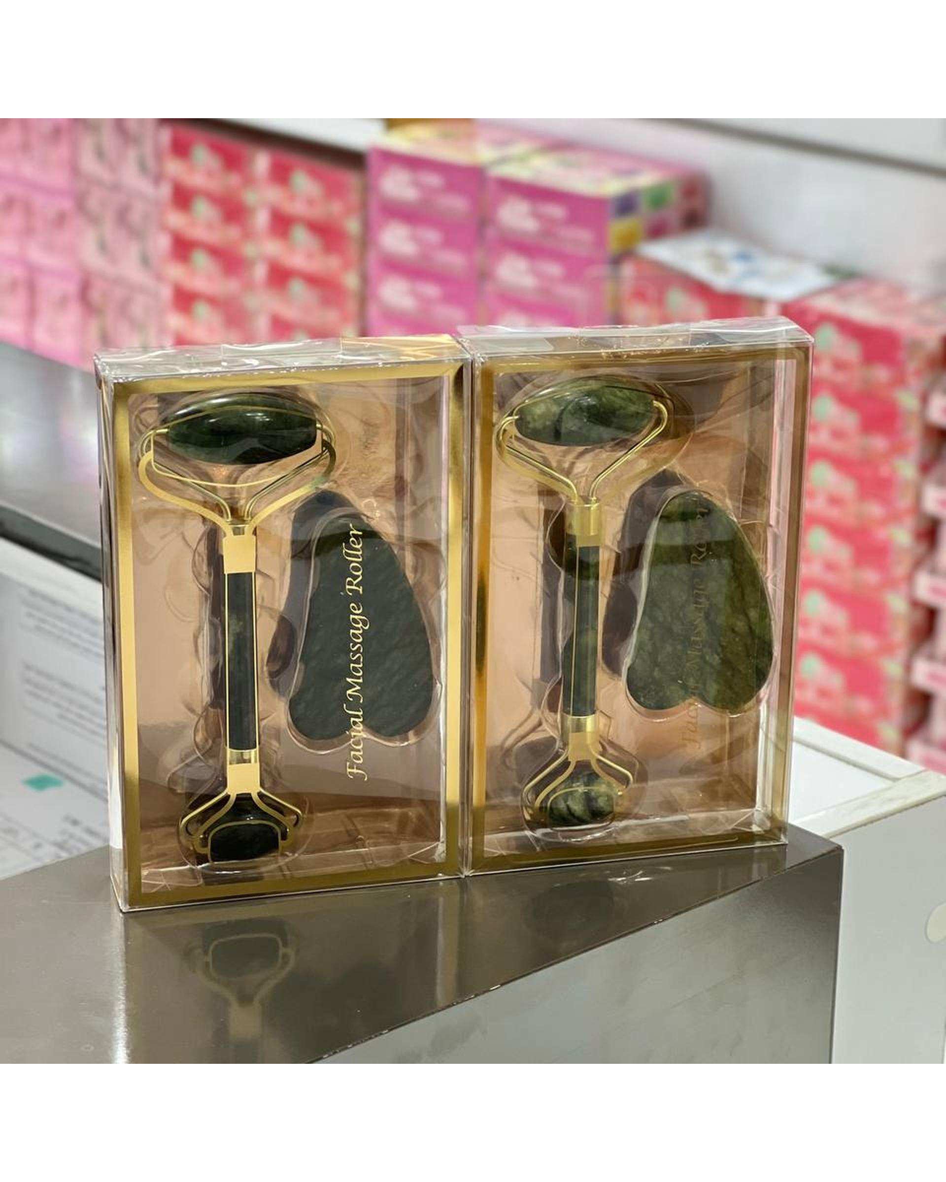 ست جیدرولر همراه با سنگ گواشا Jade Roller