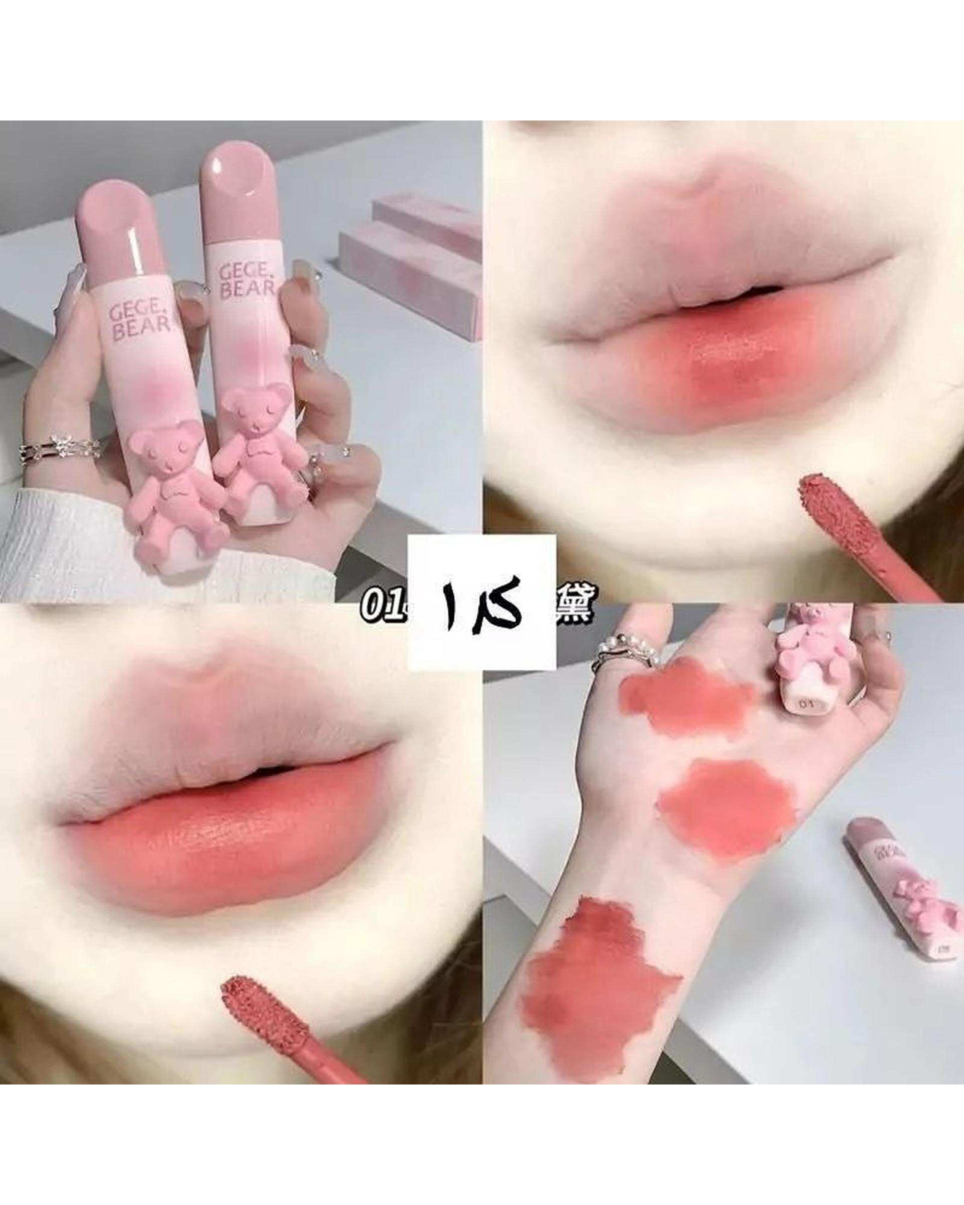 رژ لب مایع مات مخملی گگه بیر مدل bear کد 01