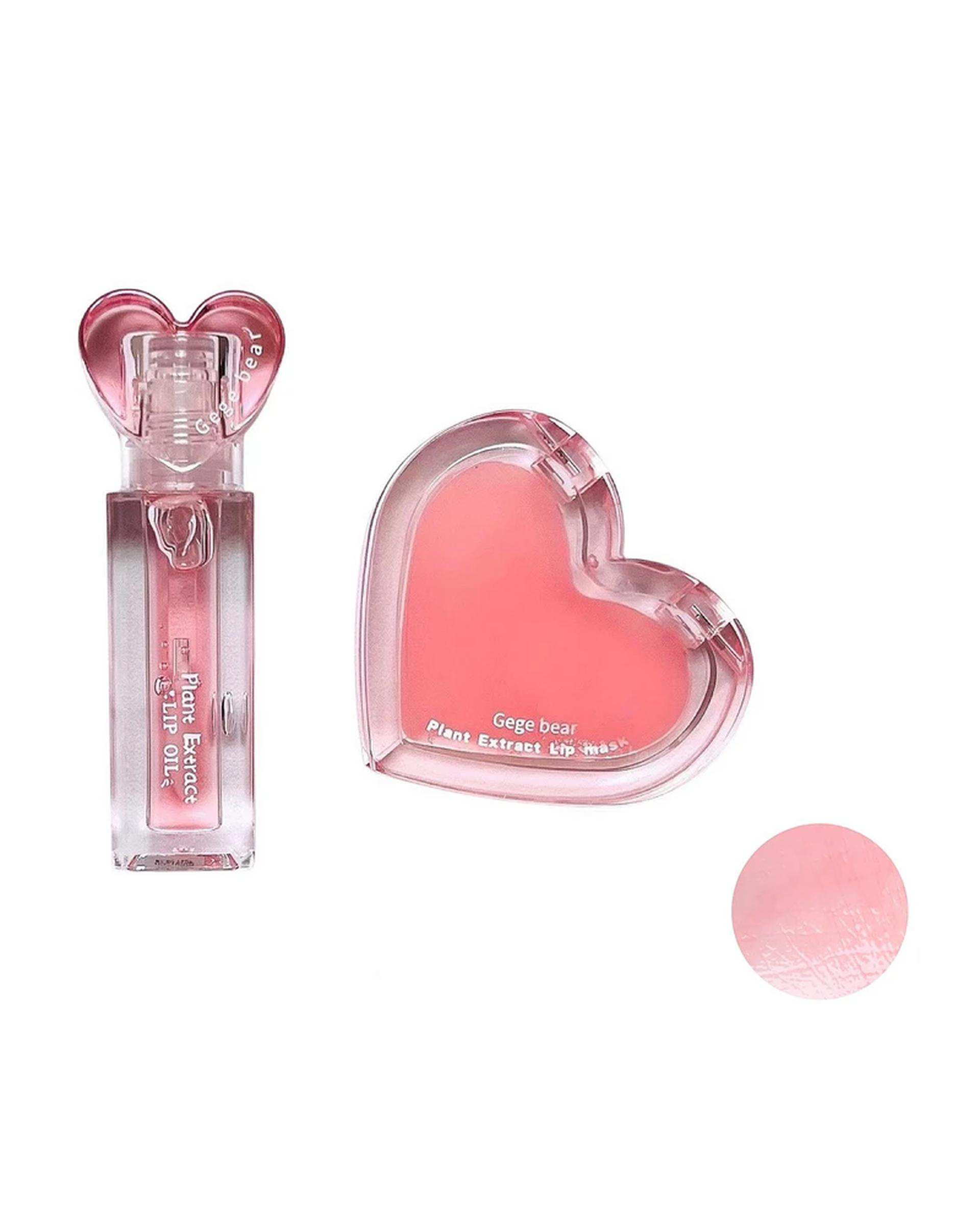 برق لب مایع گه گه بیر مدل قلبی به همراه روغن لب