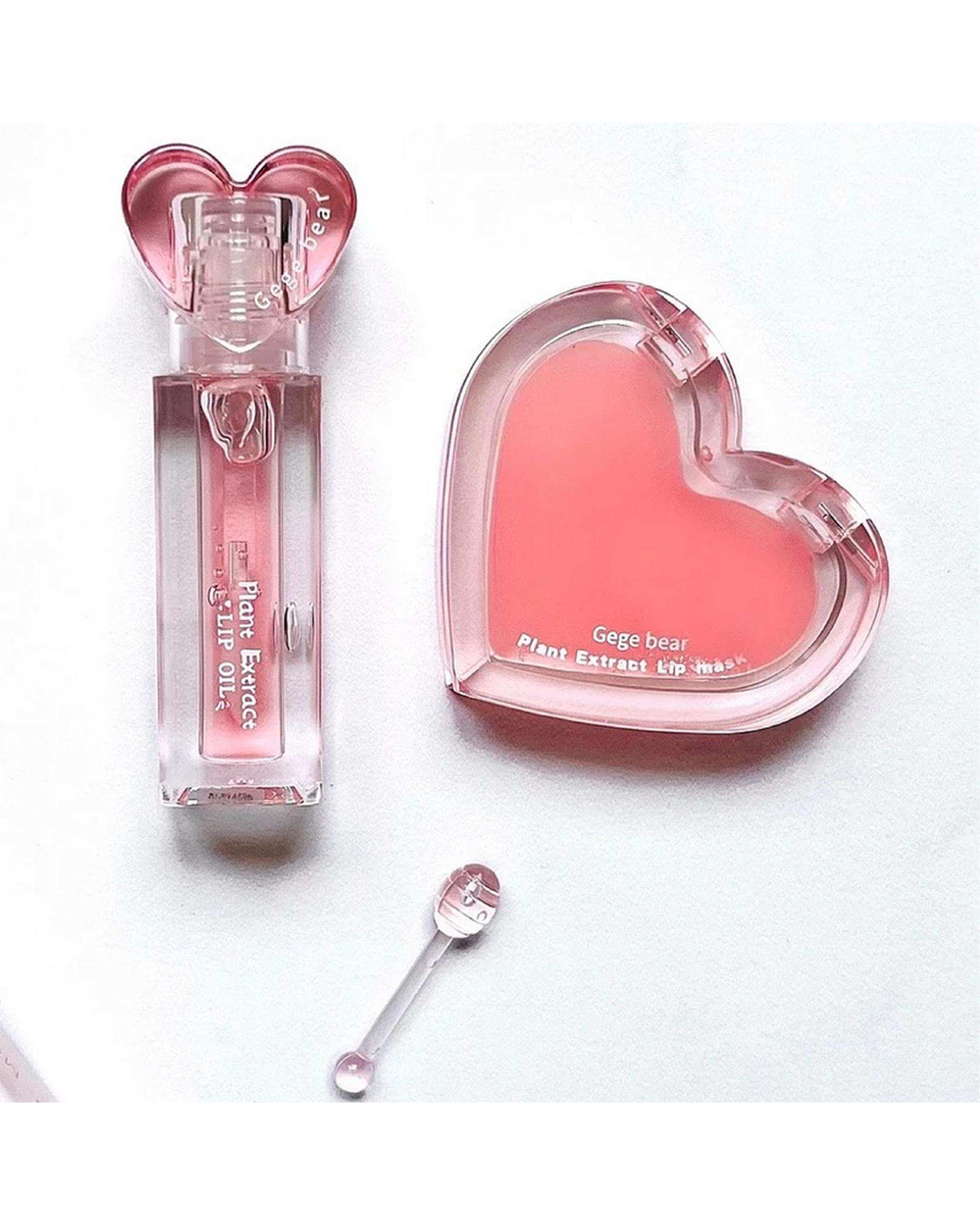 برق لب مایع گه گه بیر مدل قلبی به همراه روغن لب