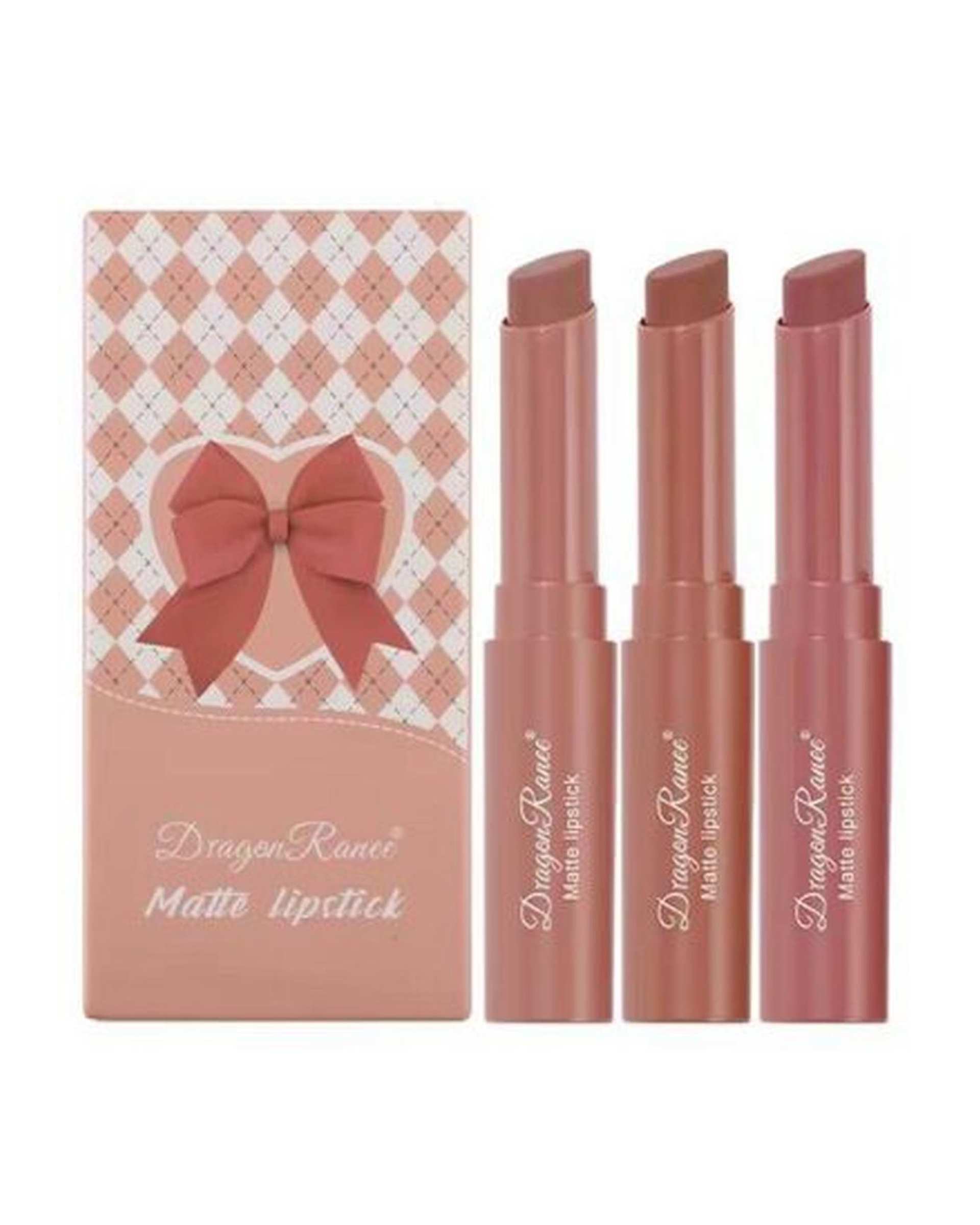 رژلب مات و مخملی دراگون رانی مجموعه 3 عددی کد A