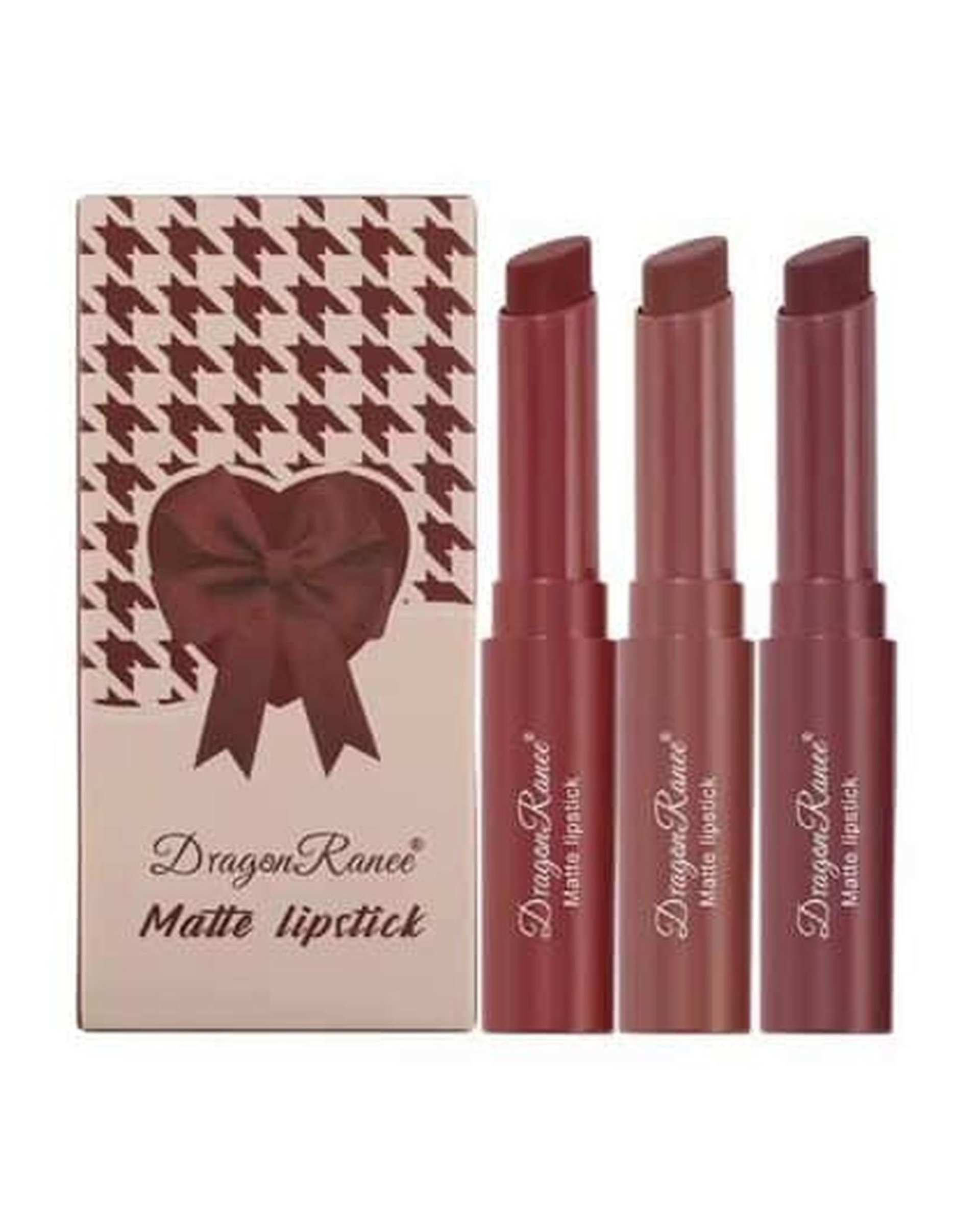 رژلب مات و مخملی دراگون رانی مجموعه 3 عددی کد C