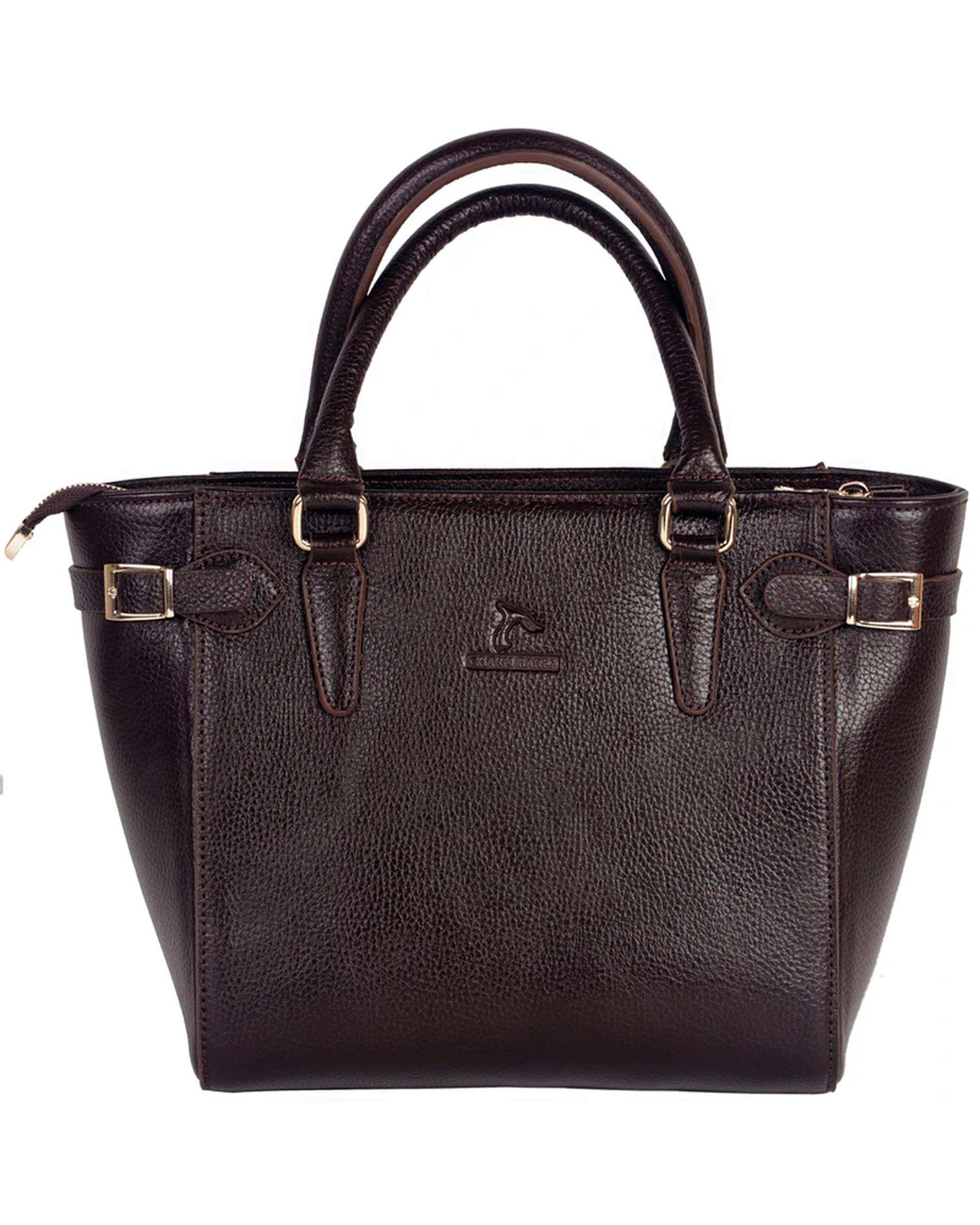 کیف دستی چرم زنانه قهوه ای چرم بارز Charm Barez مدل DZ67.1