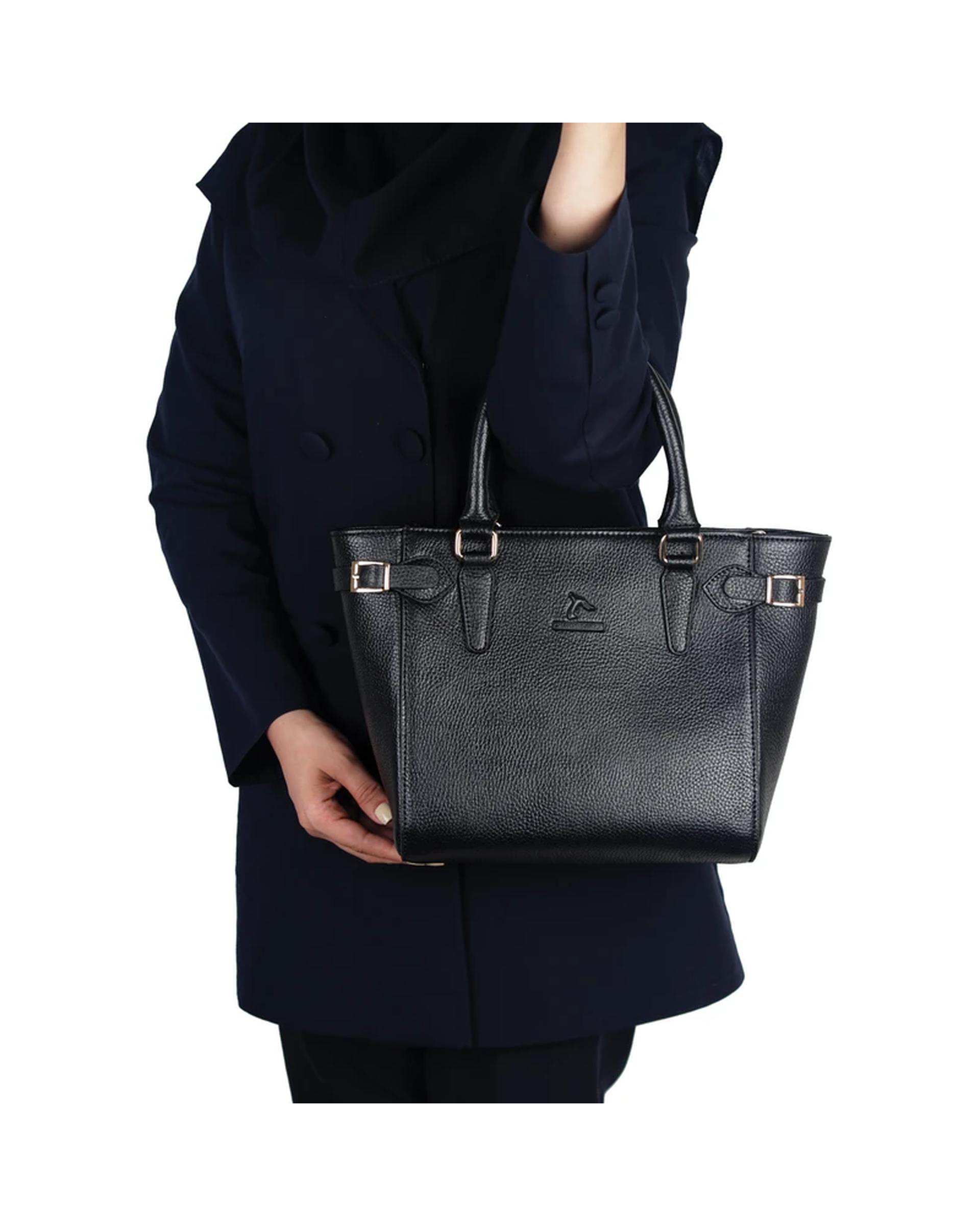 کیف دستی چرم زنانه مشکی چرم بارز Charm Barez مدل DZ67.1