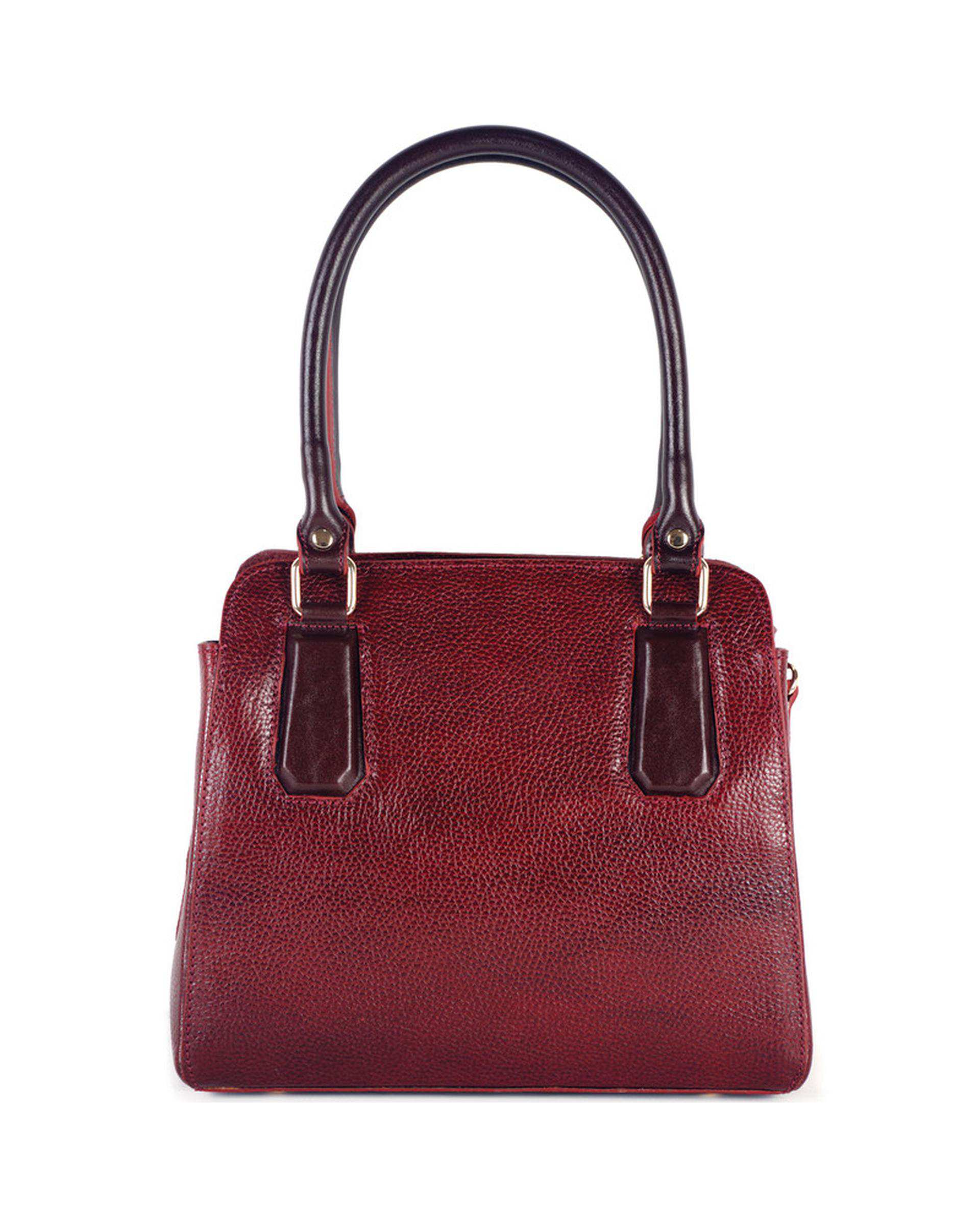 کیف دستی چرم زنانه زرشکی چرم بارز Charm Barez مدل DZ68.1