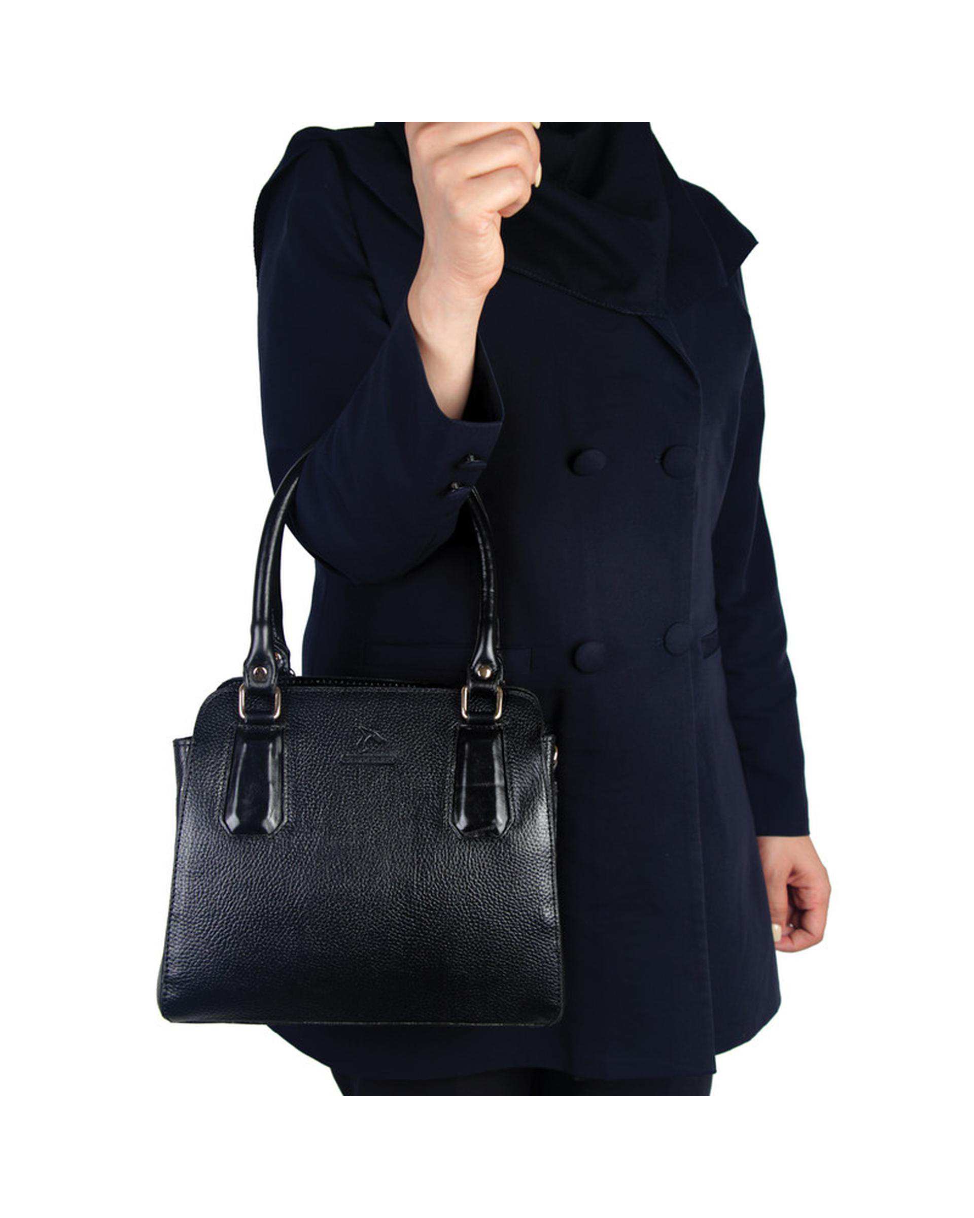 کیف دستی چرم زنانه مشکی چرم بارز Charm Barez مدل DZ68.1