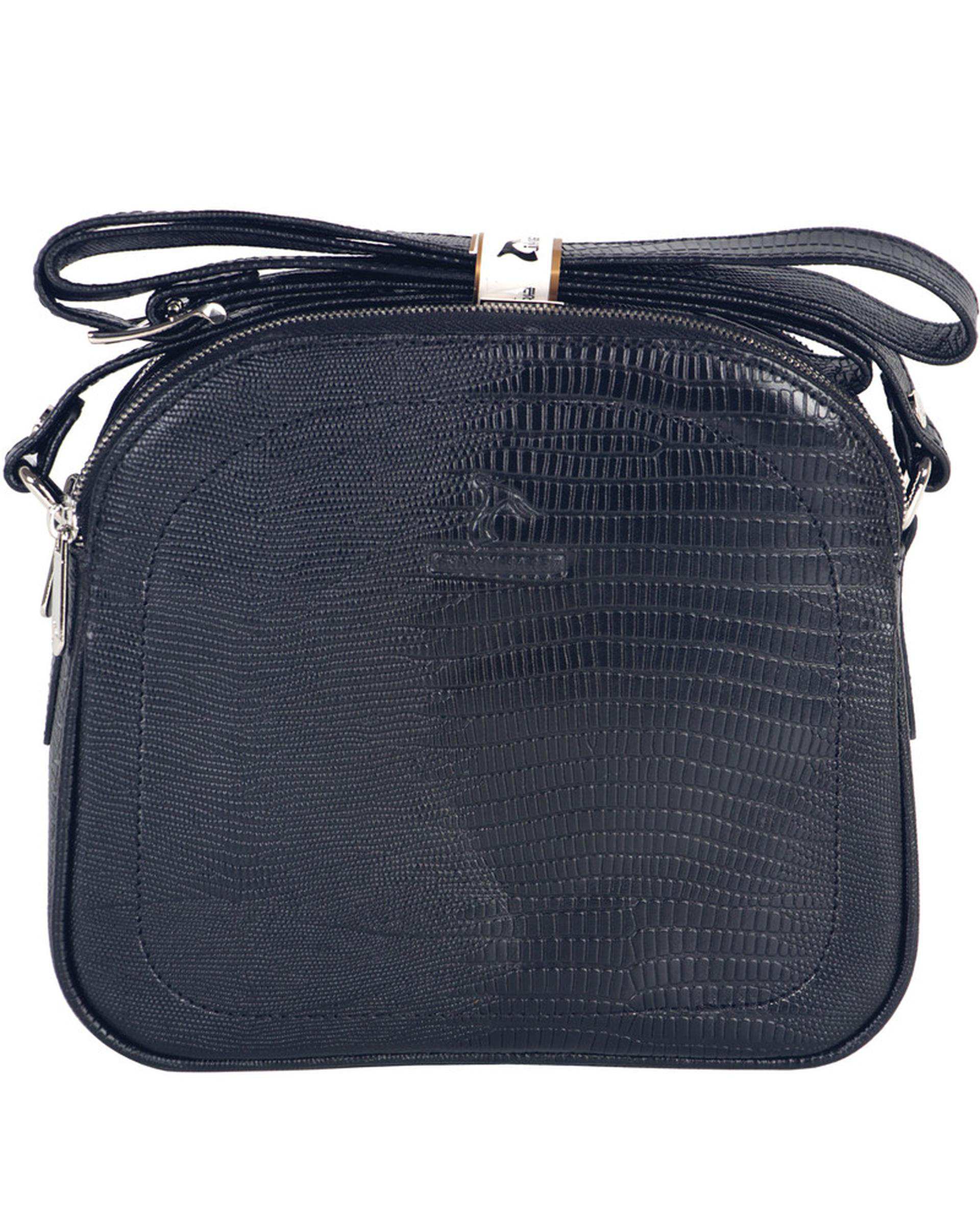 کیف دوشی چرم زنانه مشکی چرم بارز Charm Barez مدل DG81.Lizard