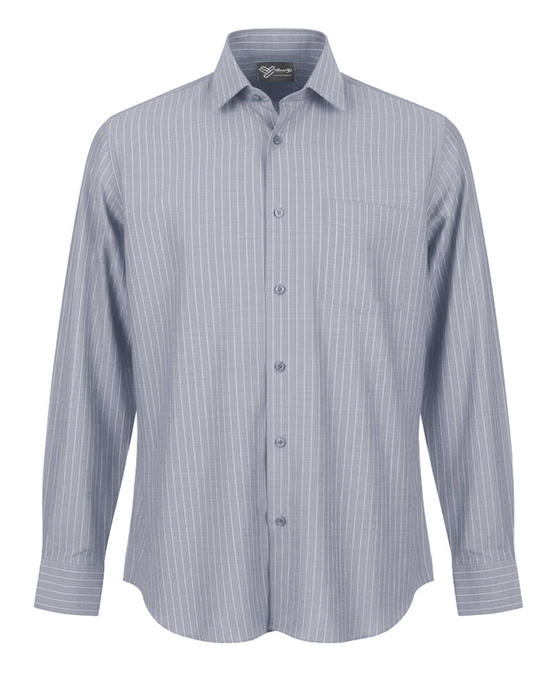 پیراهن مردانه کلاسیک طوسی تیره آماهی Amahi مدل راه راه کد 313004