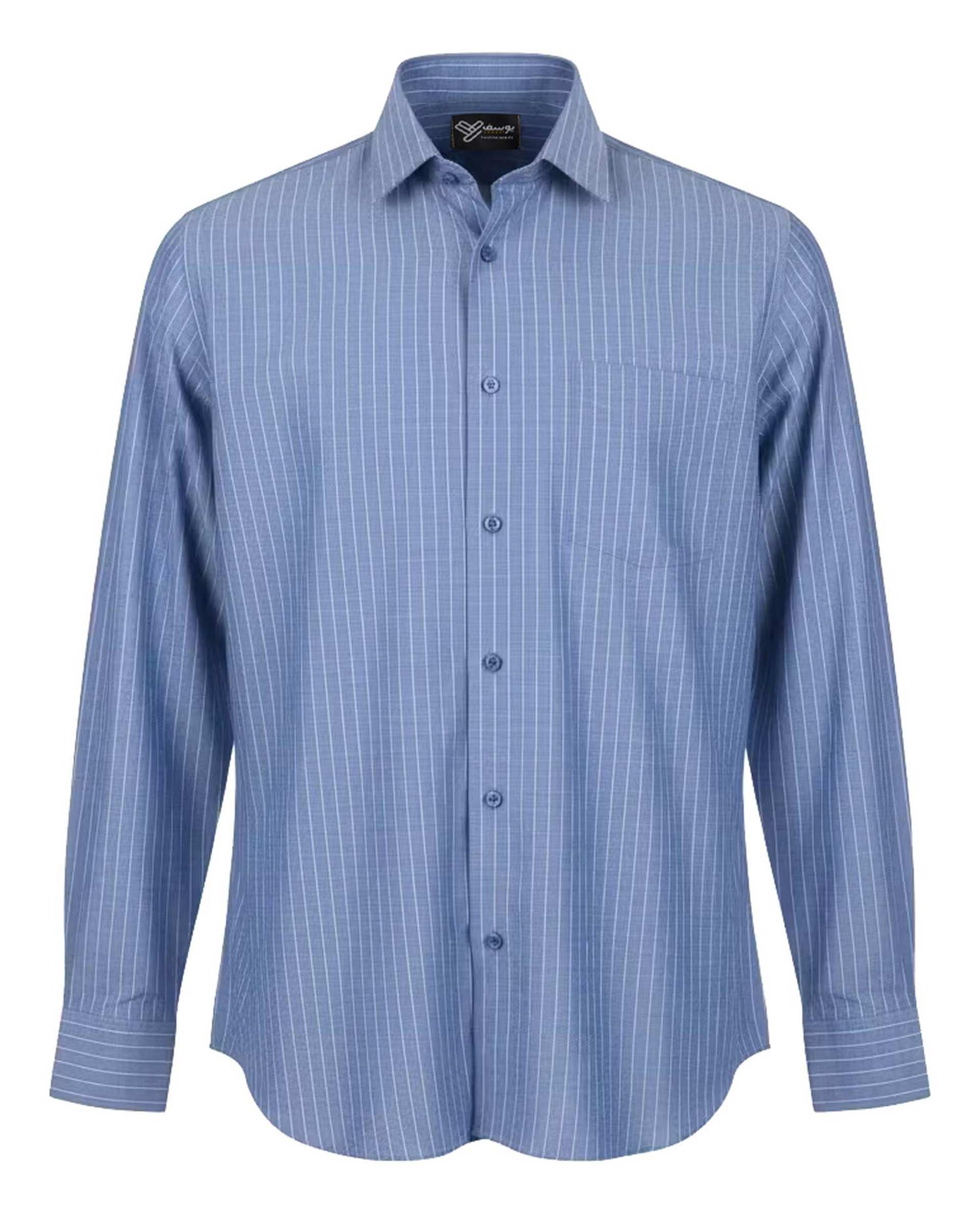 پیراهن مردانه کلاسیک آبی تیره آماهی Amahi مدل راه راه کد 313004