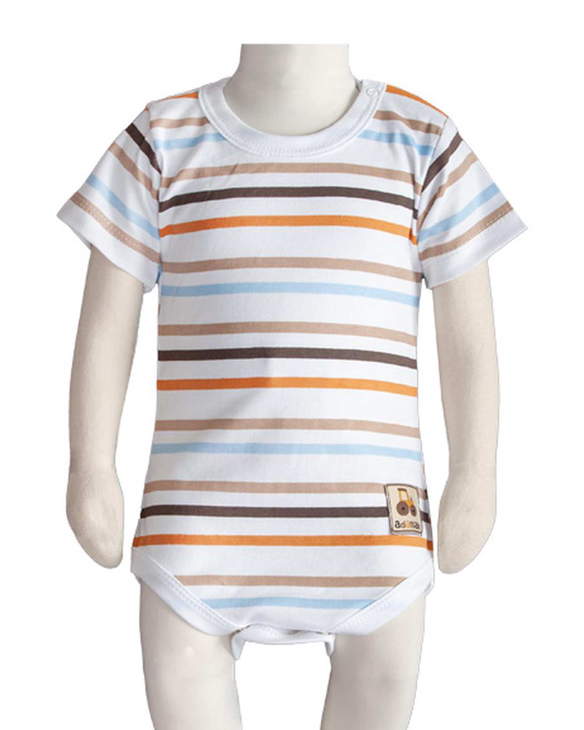 بادی نوزادی آستین کوتاه کرم آدمک Adamak مدل مزرعه کد 0322110