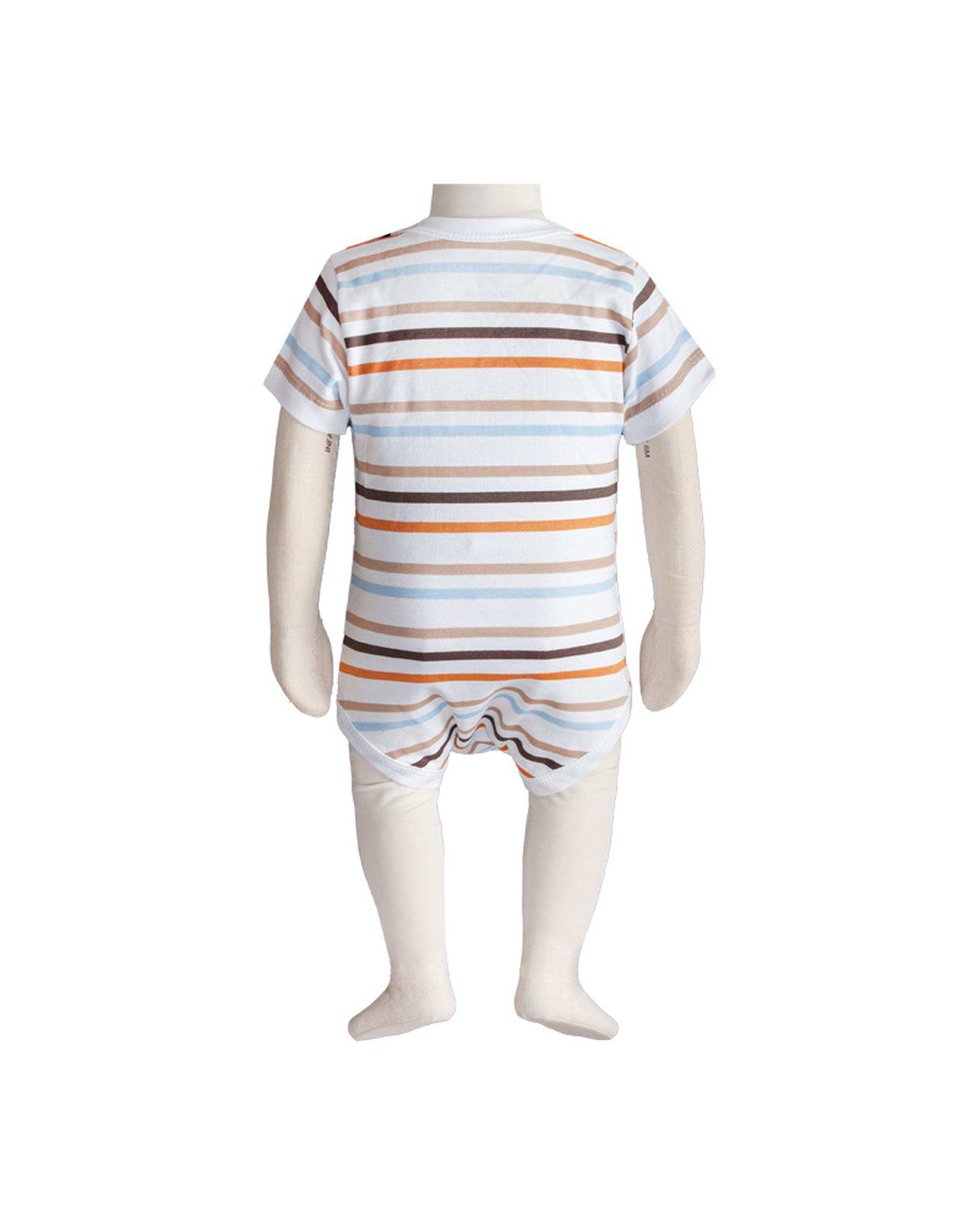 بادی نوزادی آستین کوتاه کرم آدمک Adamak مدل مزرعه کد 0322110