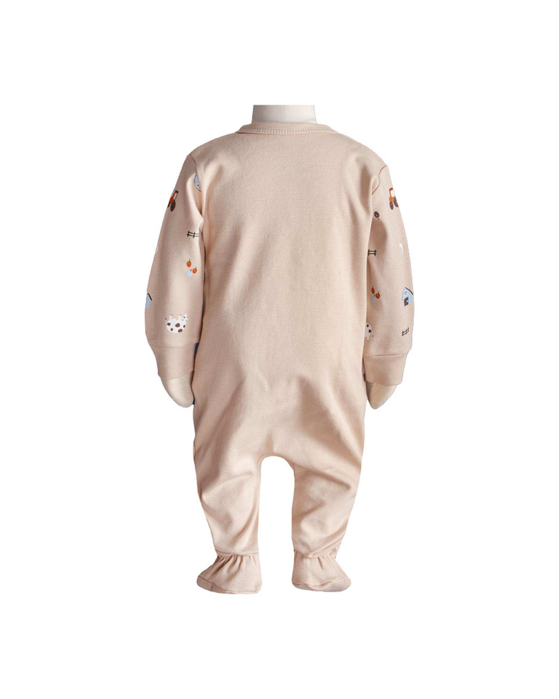 سرهمی نوزادی جورابدار کرم آدمک Adamak مدل مزرعه کد 0322400