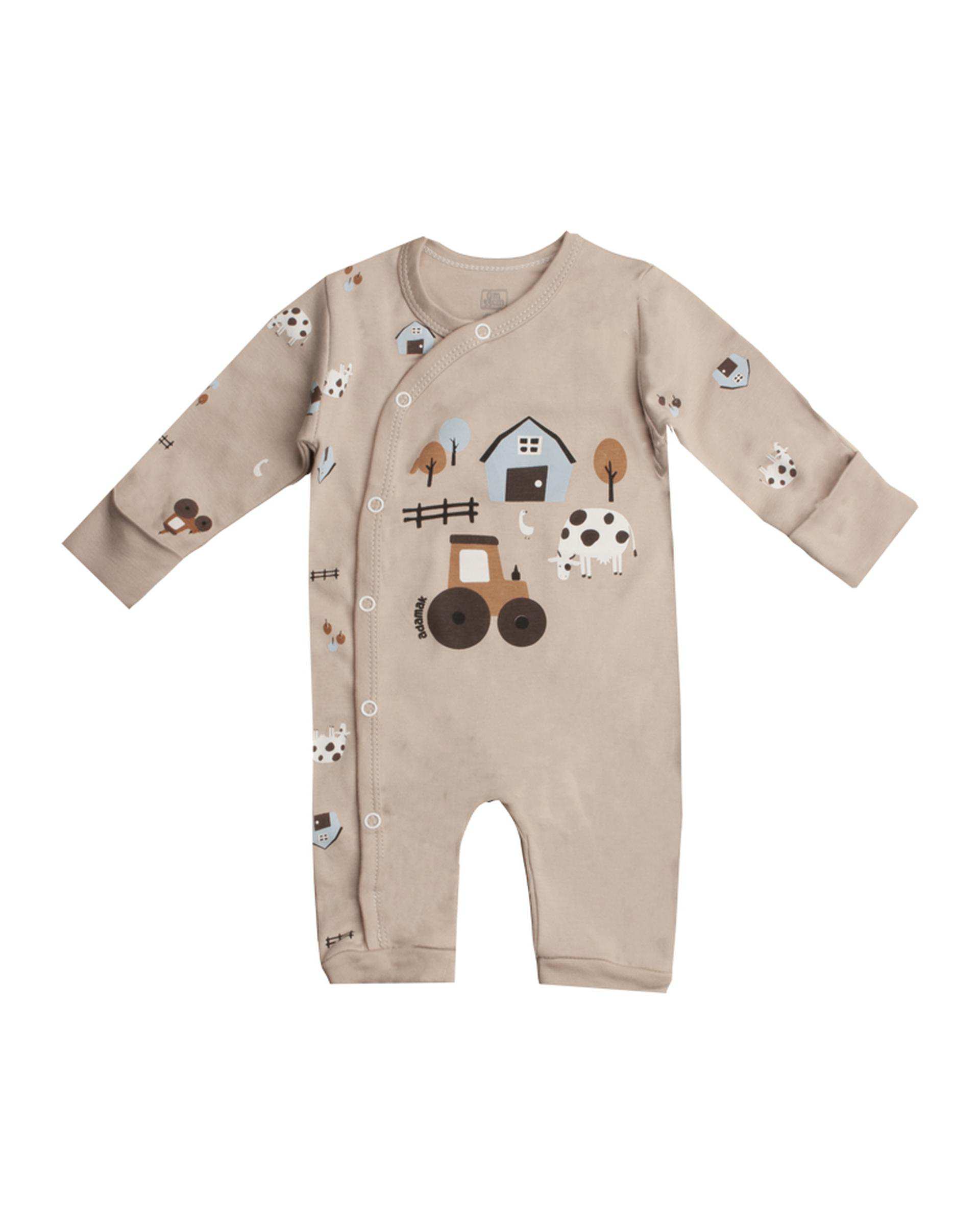 سرهمی نوزادی دستکش دار کرم آدمک Adamak مدل مزرعه کد 0322500