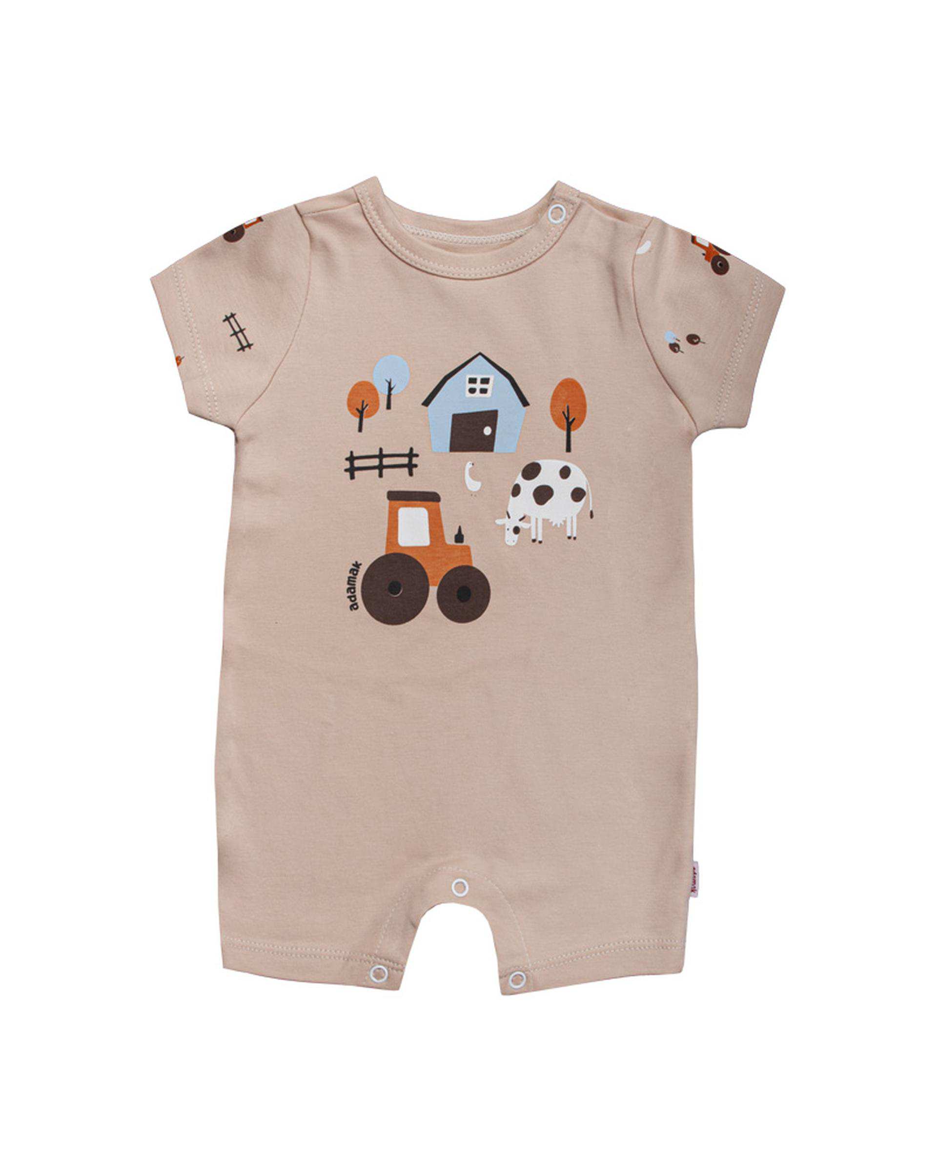 سرهمی نوزادی شورتی کرم آدمک Adamak مدل مزرعه کد 0322530