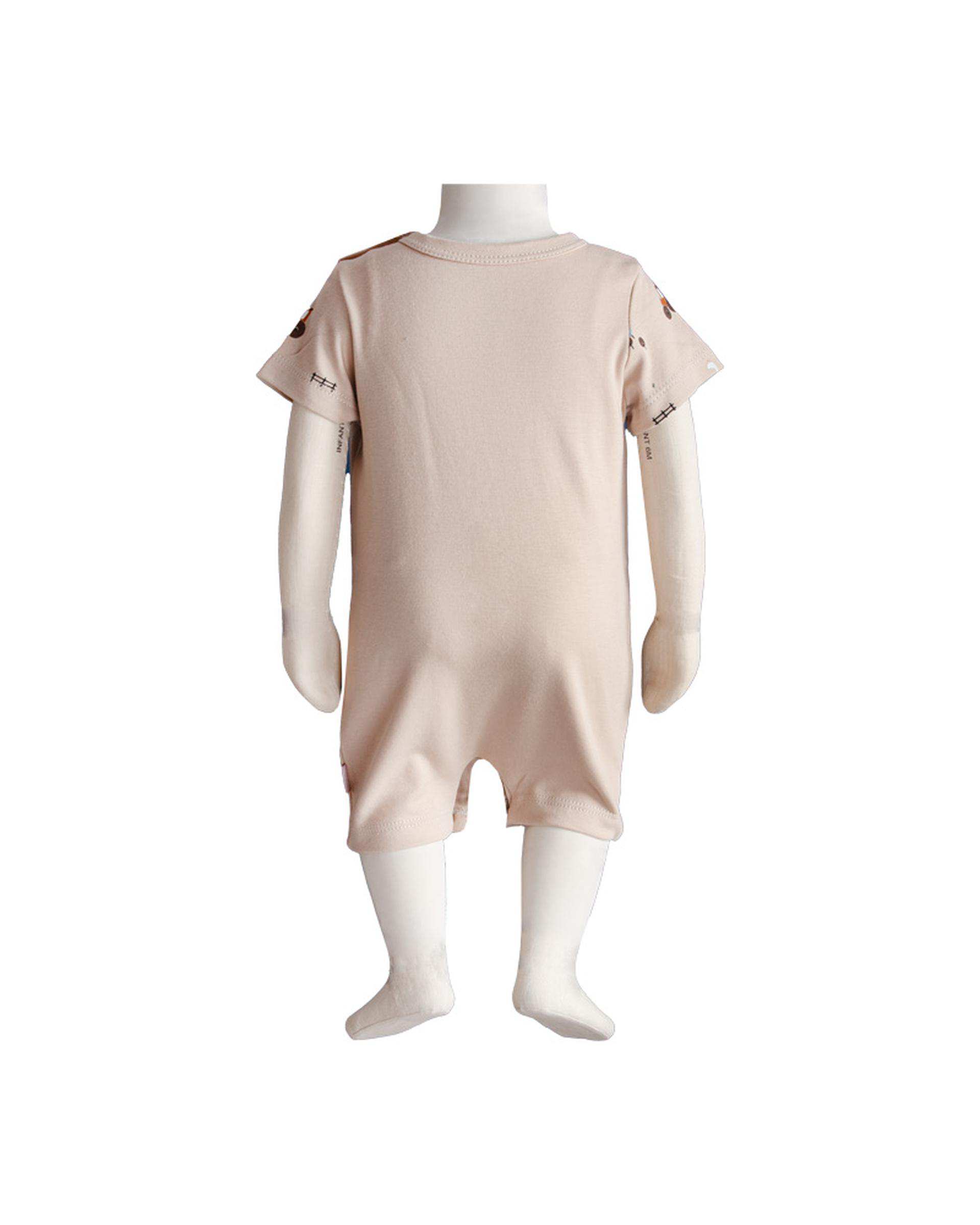 سرهمی نوزادی شورتی کرم آدمک Adamak مدل مزرعه کد 0322530