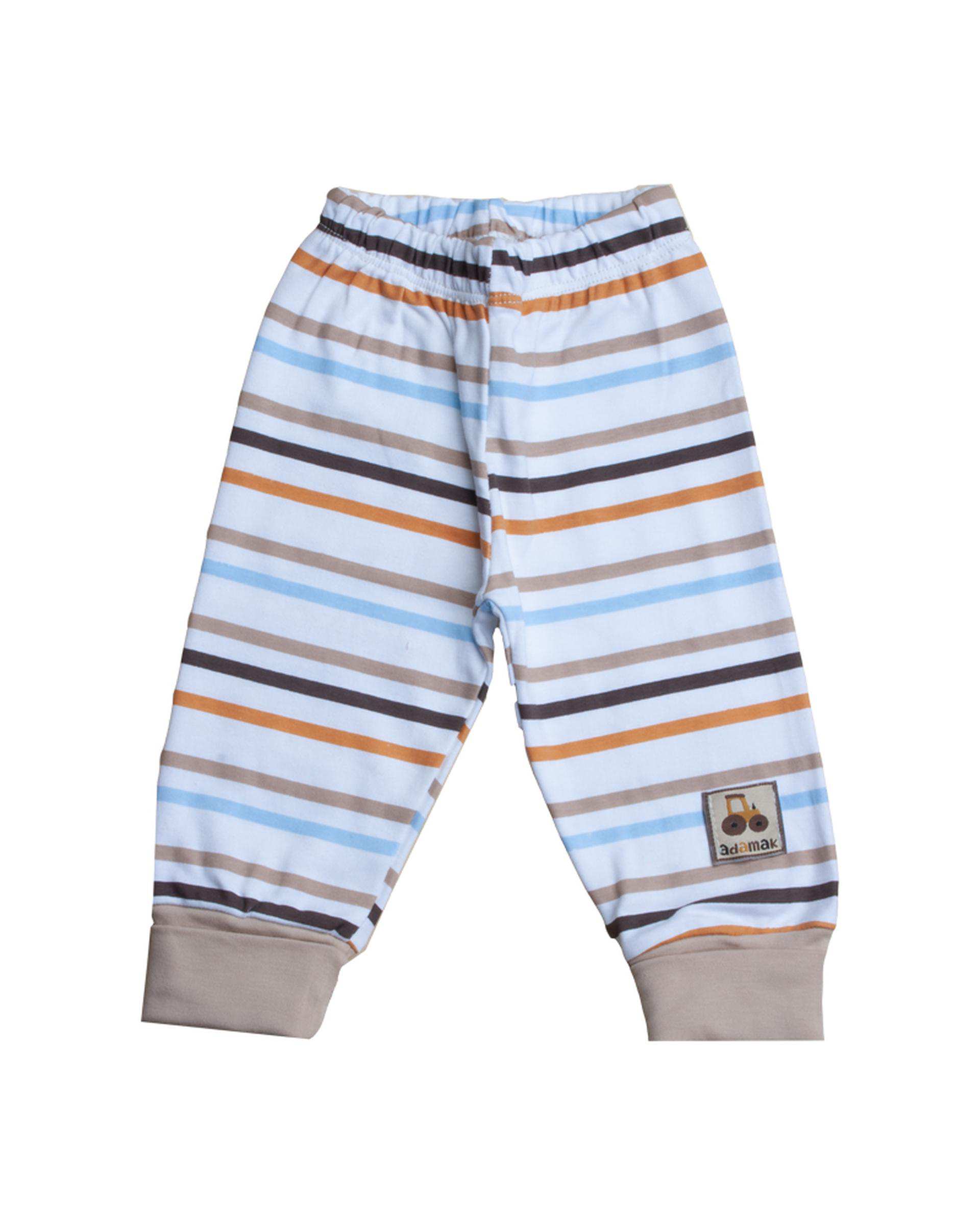 شلوار نوزادی کرم راه راه آدمک Adamak مدل مزرعه کد 0322620