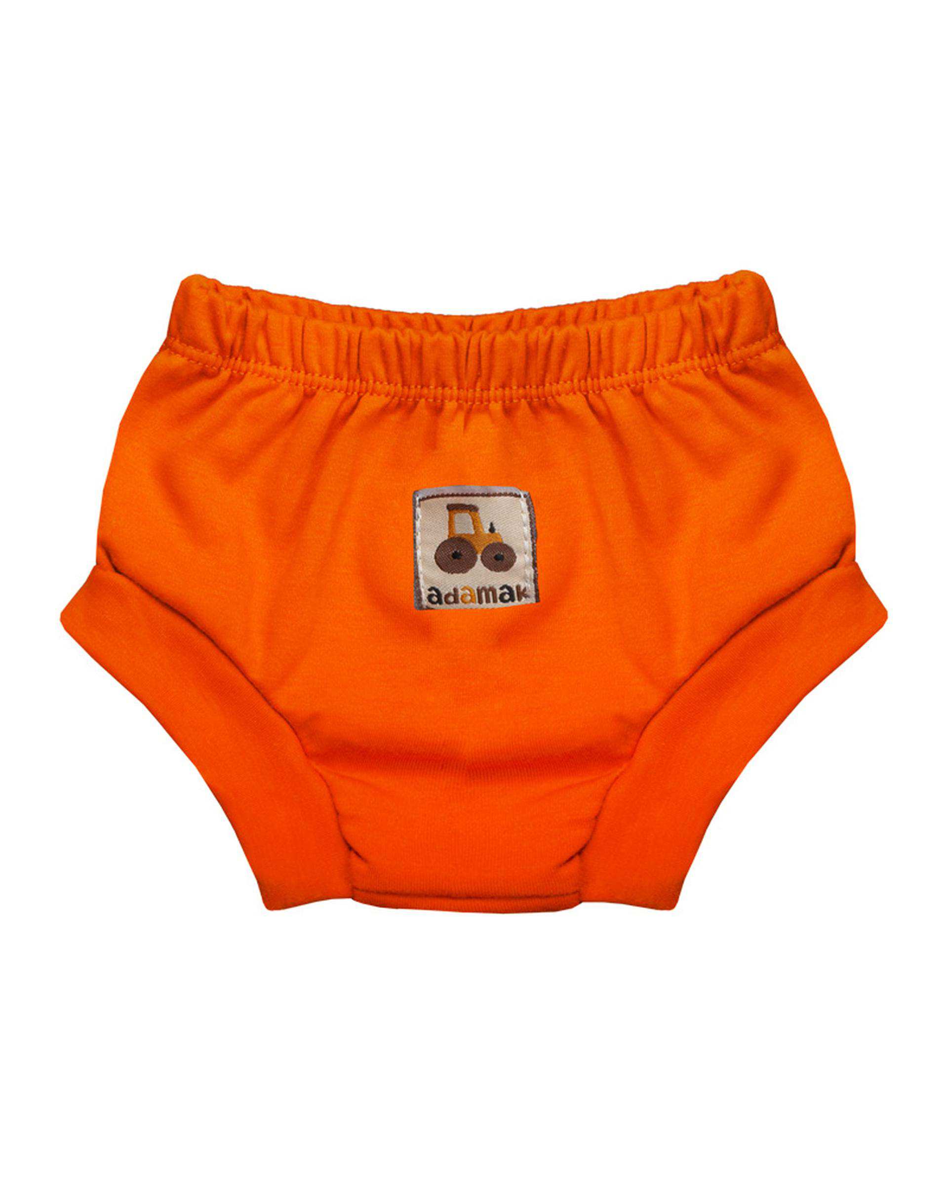 شورت نوزادی پوشکی نارنجی آدمک Adamak مدل مزرعه کد 0323010